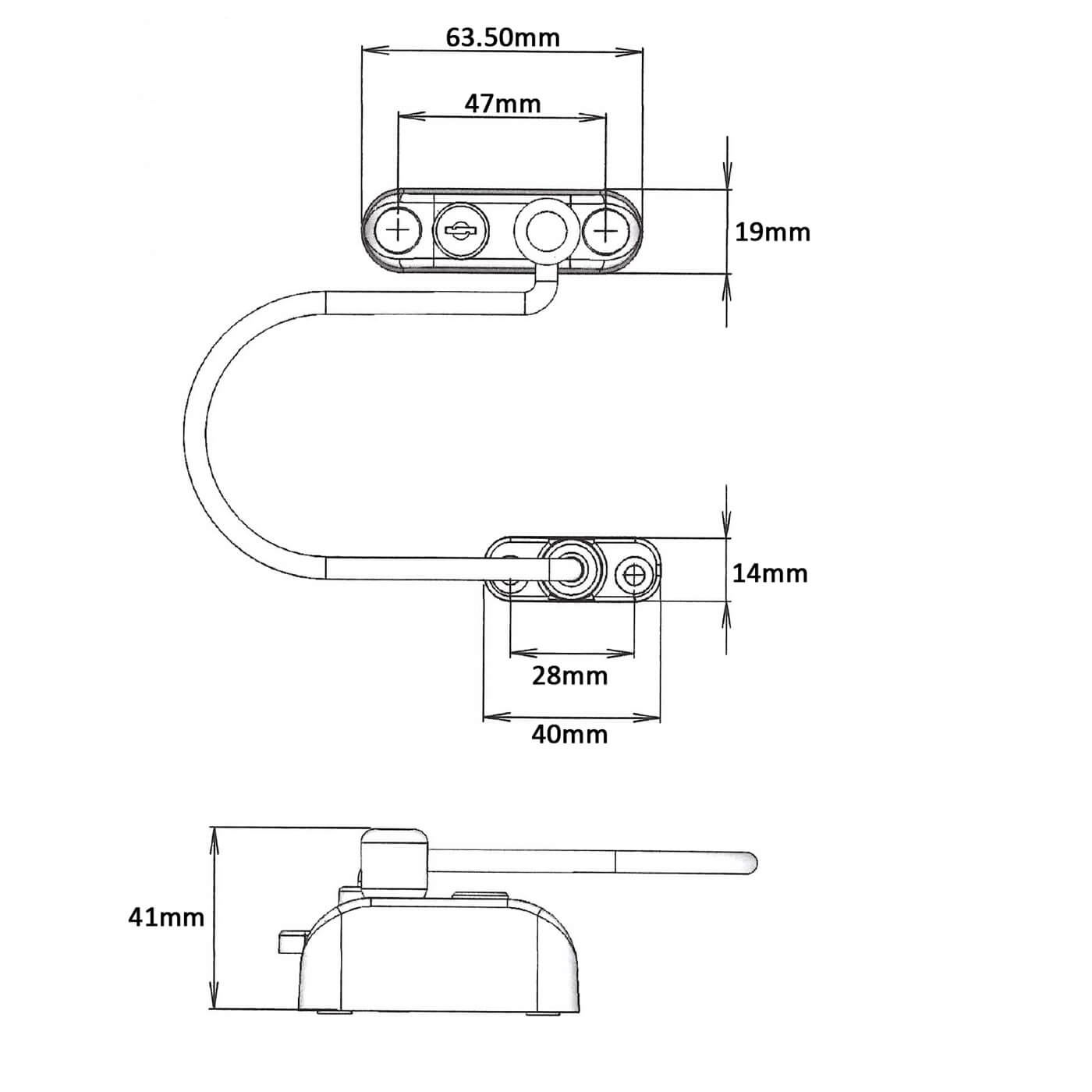 Pro-5 Key-Locking Cable Window Restrictor - Brown - view 2