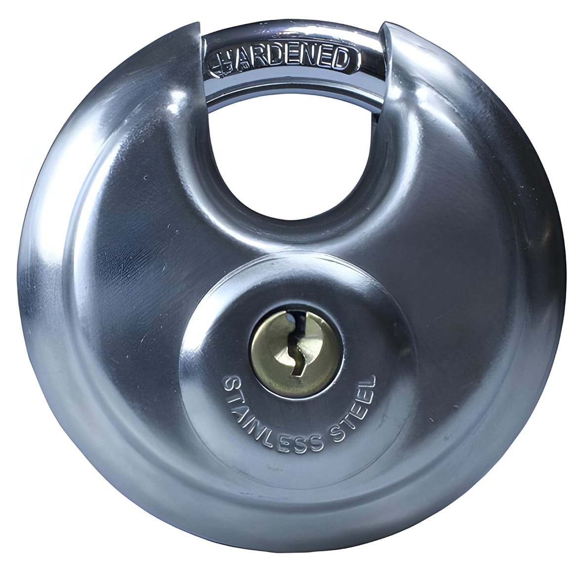 Watchman by Squire Disc Padlock - 70mm Body - 16 x 22mm Shackle - Keyed Alike Key 1 - Stainless Steel - view 2