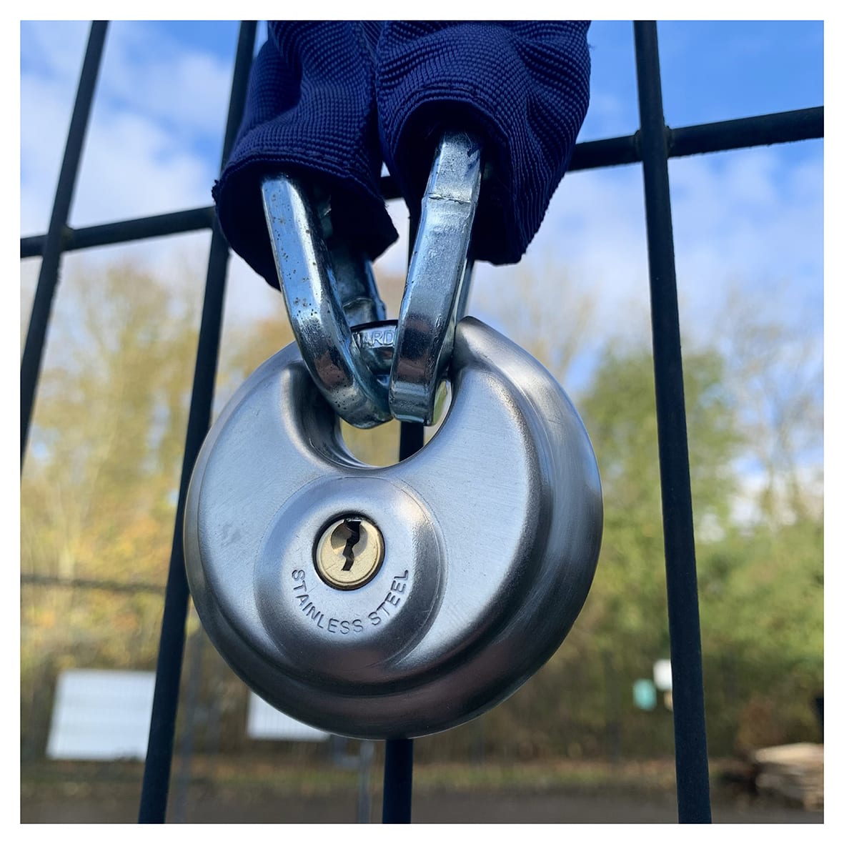 Watchman by Squire Disc Padlock - 70mm Body - 16 x 22mm Shackle - Keyed Alike Key 1 - Stainless Steel - view 6