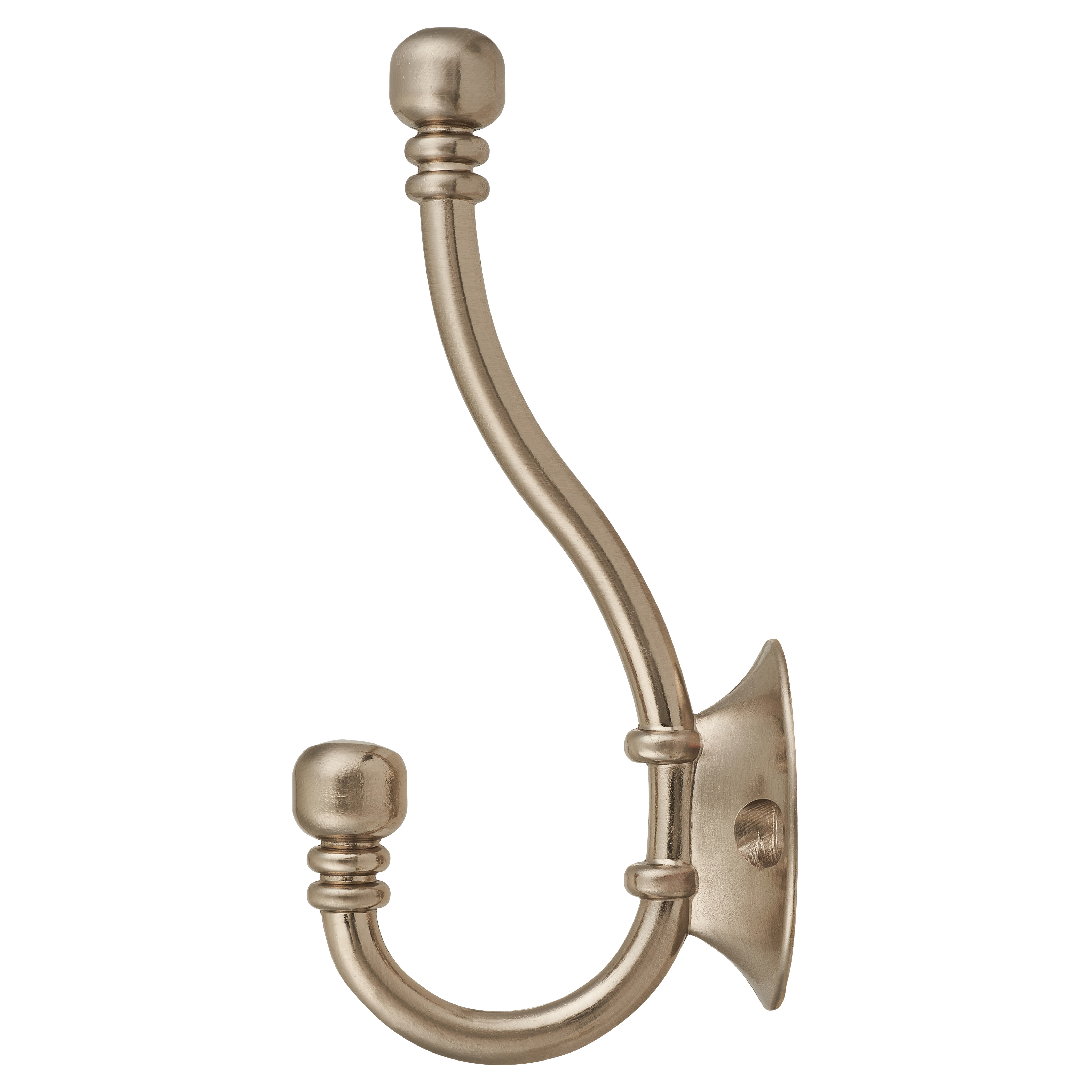 Diecast Ball End Single Hat & Coat Hook - 130 x 35mm - Pewter - view 3