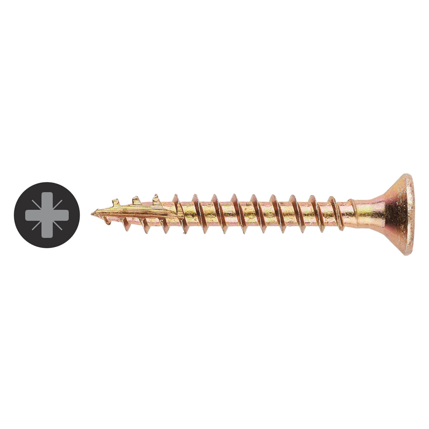 All Purpose Pozi Countersunk Wood Screws - 3.5 x 30mm - Yellow Zinc - Pack of 200 - view 2