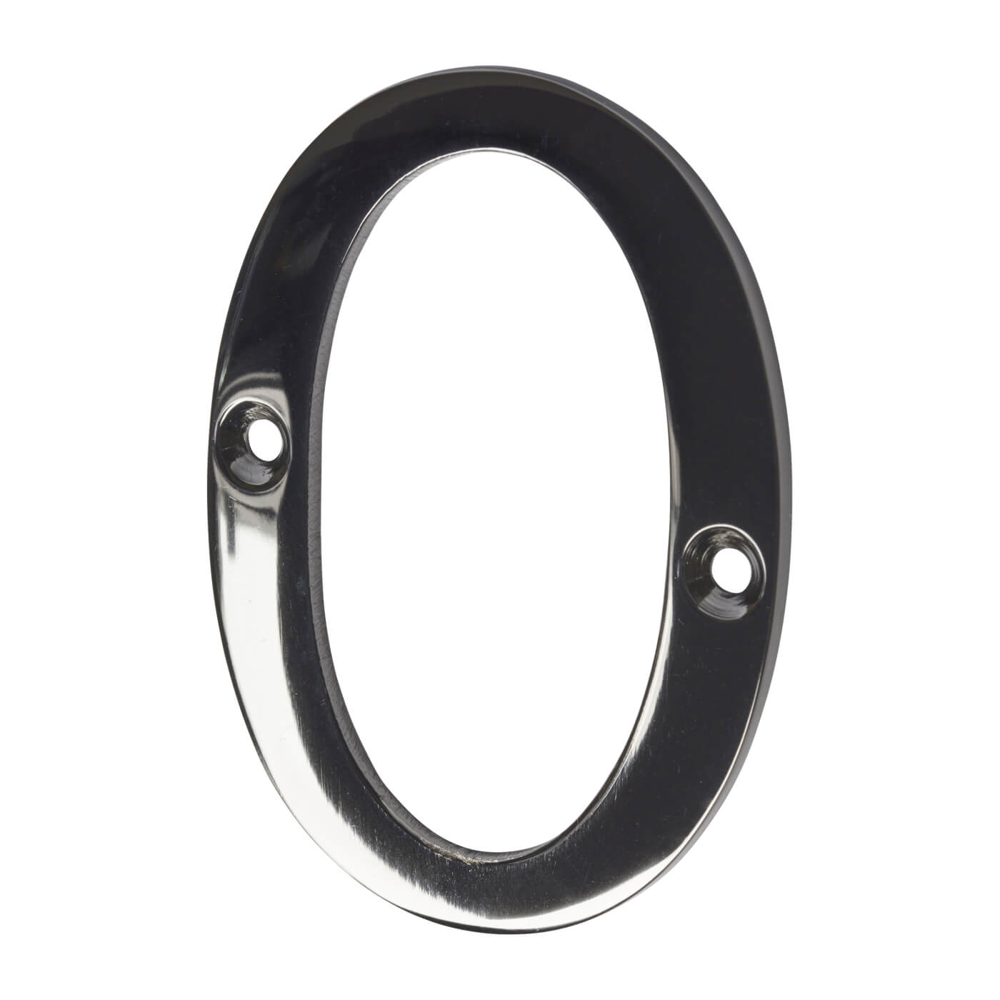 76mm Screw Fix Door Numeral - 0 - Black Nickel - view 2