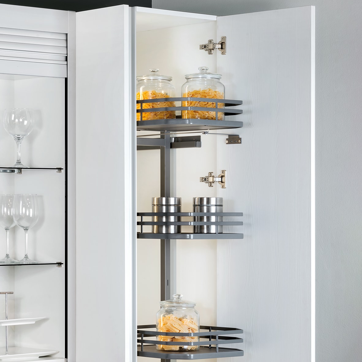 Titane Column 5 Tier Ladder Pull Out Organiser - Cabinet Width 400mm - Anthracite Grey - view 2