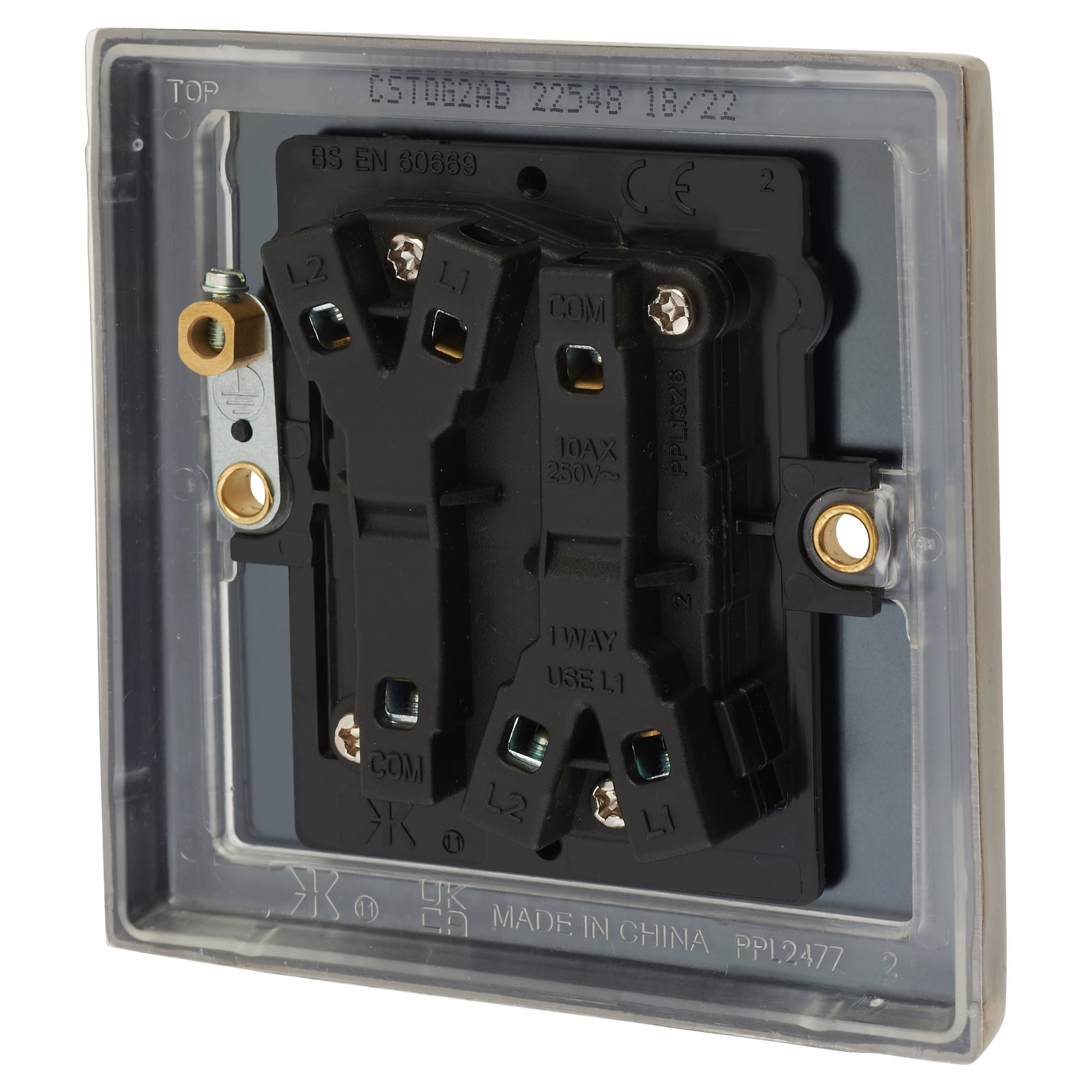 10AX 2 Gang 2 Way Toggle Light Switch - Antique Brass - view 3
