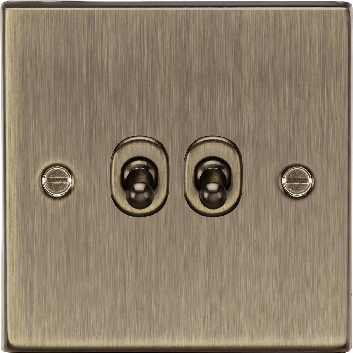 10AX 2 Gang 2 Way Toggle Light Switch - Antique Brass - view 4
