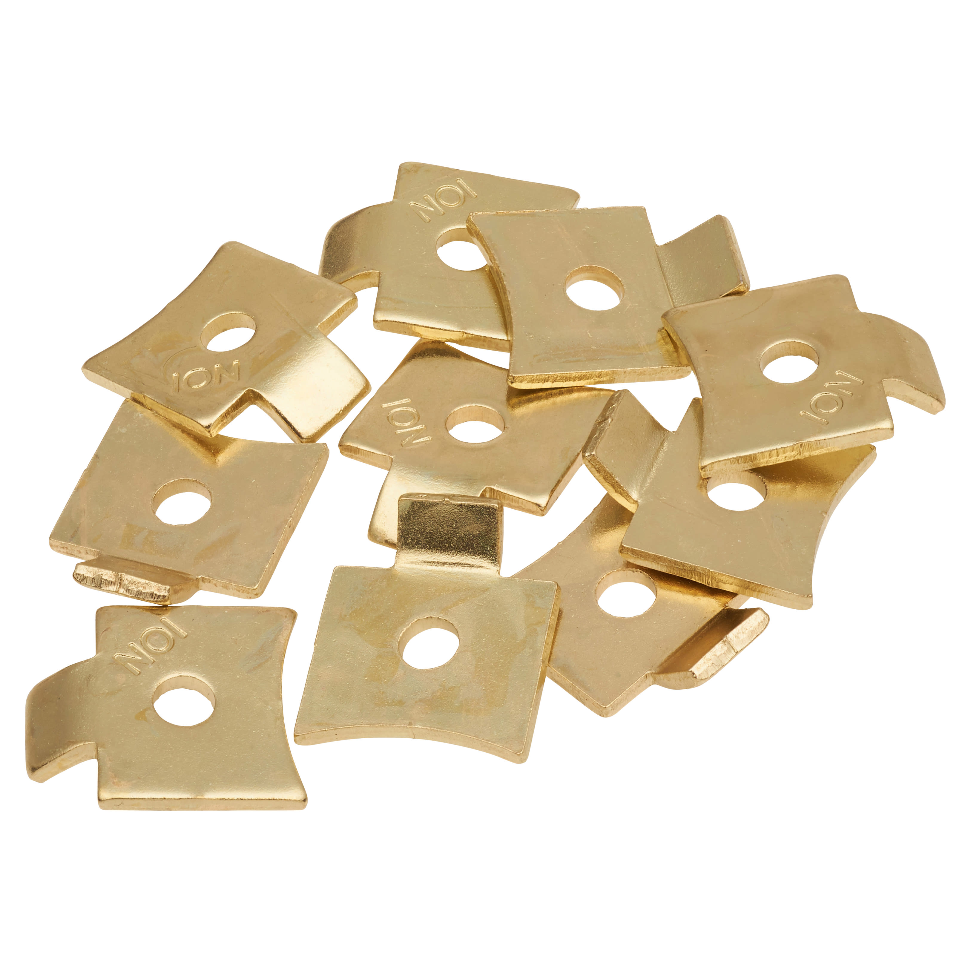 Standard Flat Bookcase Clip - Electro Brass Plated - Pack of 10 - view 3