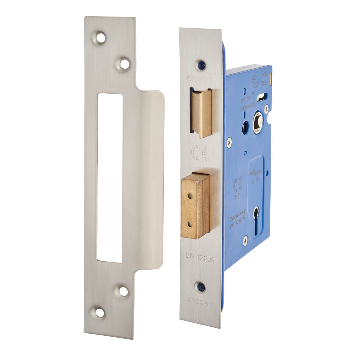 Architectural Bolt Through 3 Lever Sashlock - 78mm Case - 57mm Backset - Square - Satin Stainless - view 2