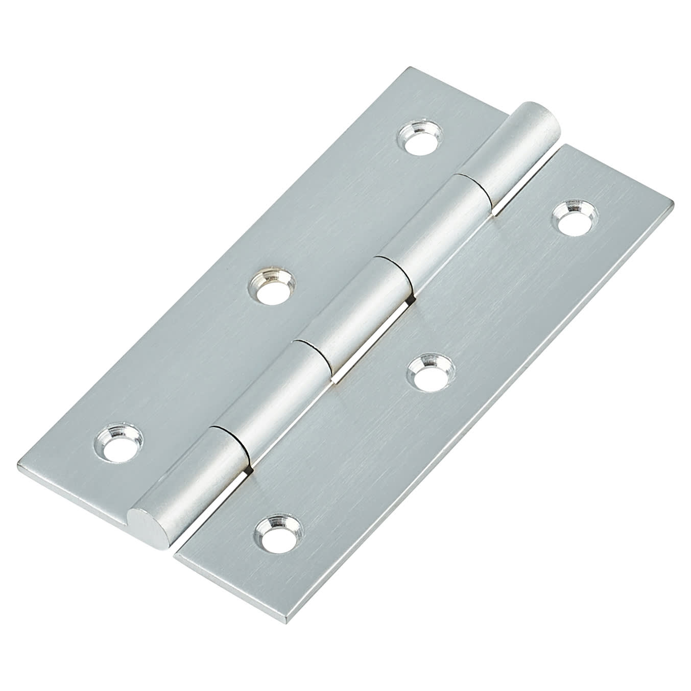 Solid Drawn Butt Cabinet Hinge - 75 x 40 x 2.0mm - Satin Chrome - Pair - view 2