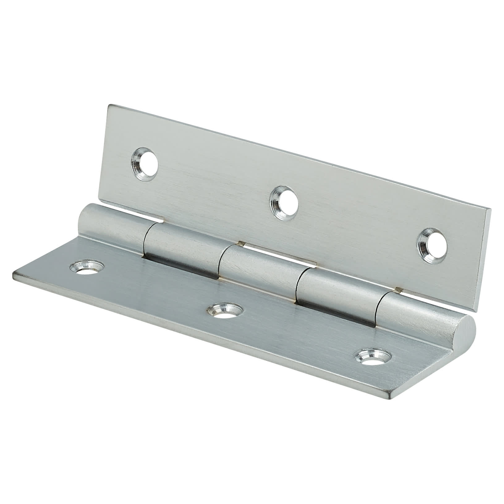 Solid Drawn Butt Cabinet Hinge - 75 x 40 x 2.0mm - Satin Chrome - Pair - view 3
