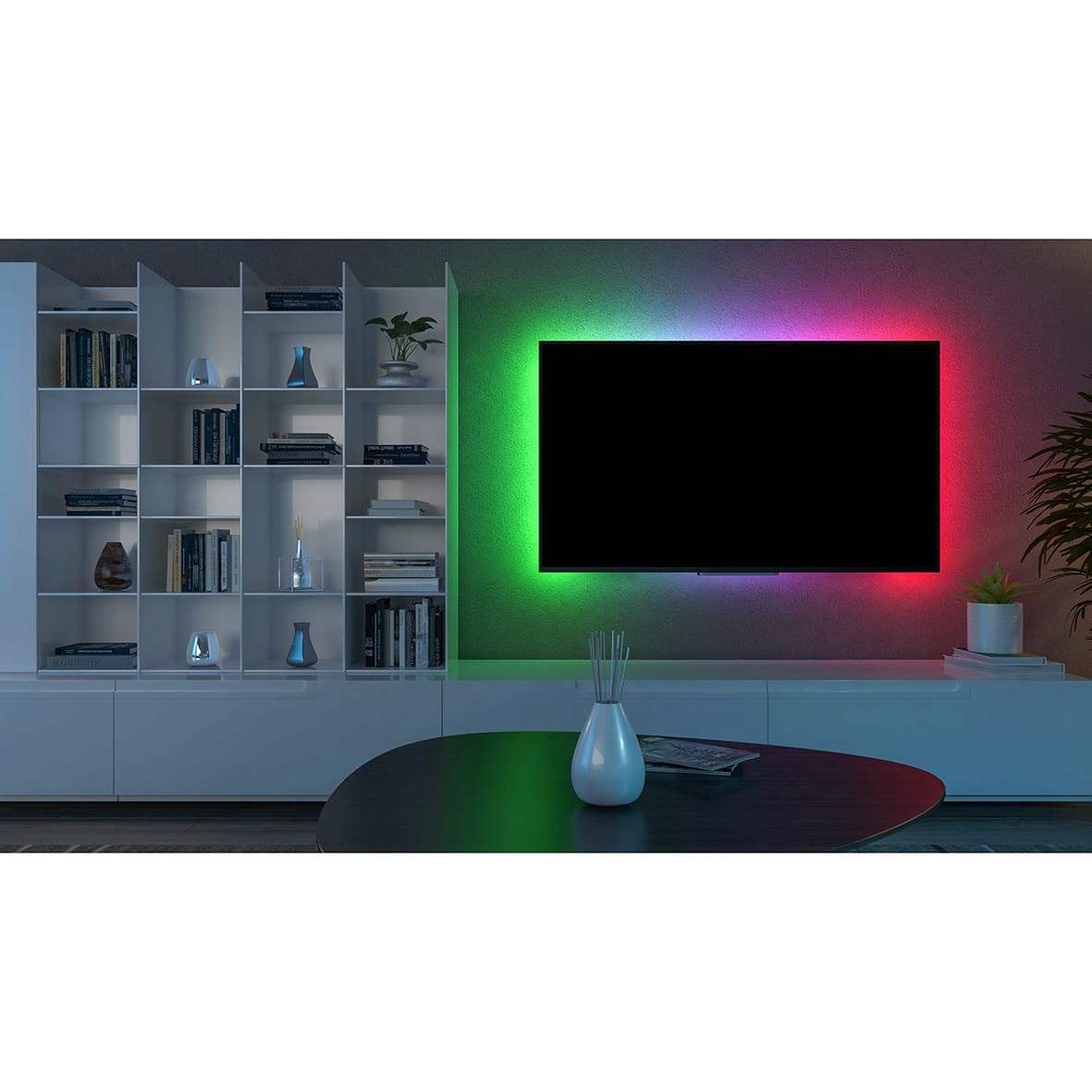 LED 1.5W USB Plug & Play LED TV Strip Light with Remote and App Control - 2000mm - RGB - view 3