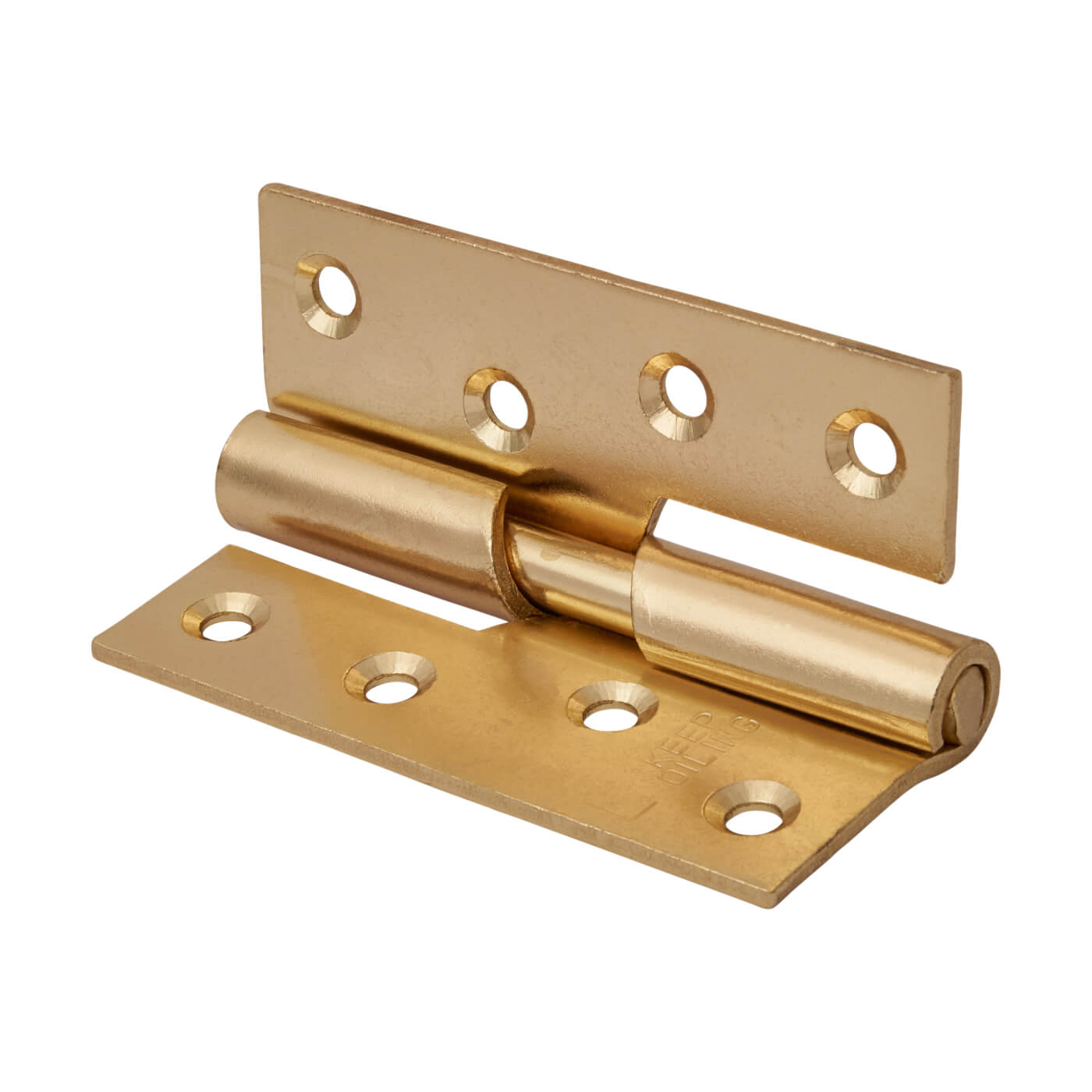 Rising Butt Door Hinge - 102 x 76 x 2mm - Left Hand - Electro Brass - Pair - view 3