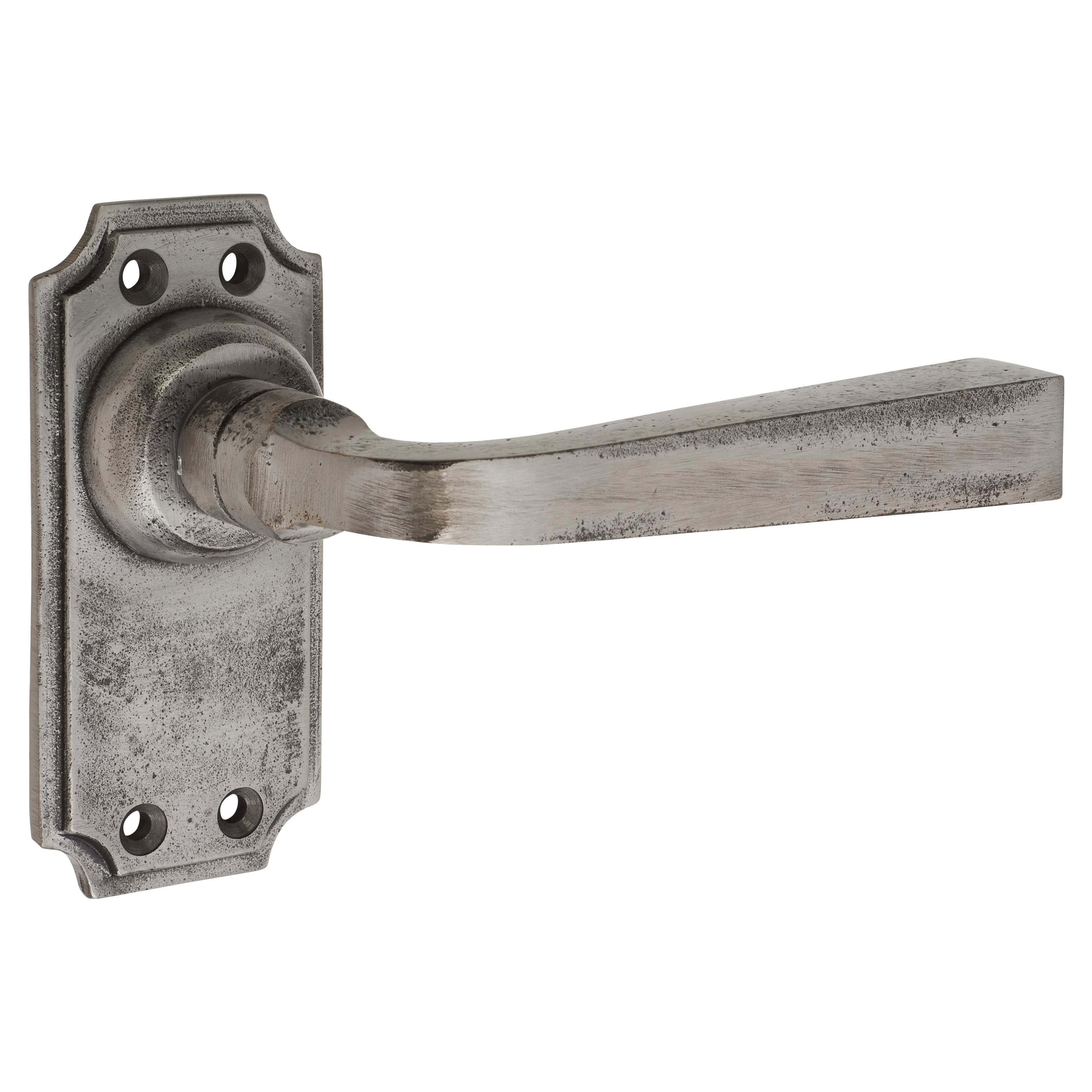 Polished Iron Latch Door - Short Plate - York Range - 102 x 48mm - view 2