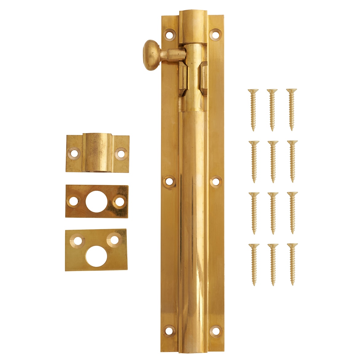 Polished Brass Straight Barrel Bolt - Decorative Range - 200 x 38mm - view 3