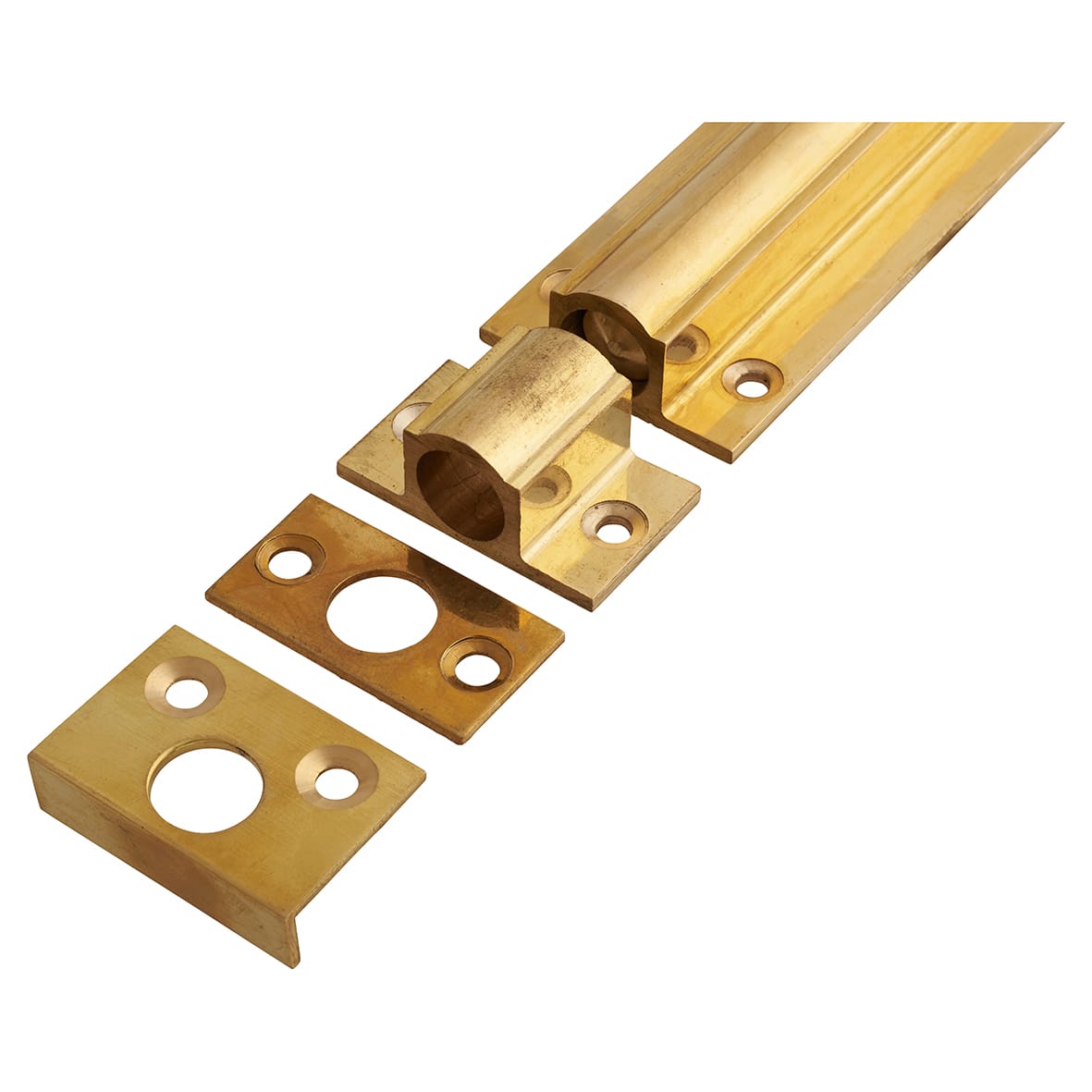 Polished Brass Straight Barrel Bolt - Decorative Range - 200 x 38mm - view 4