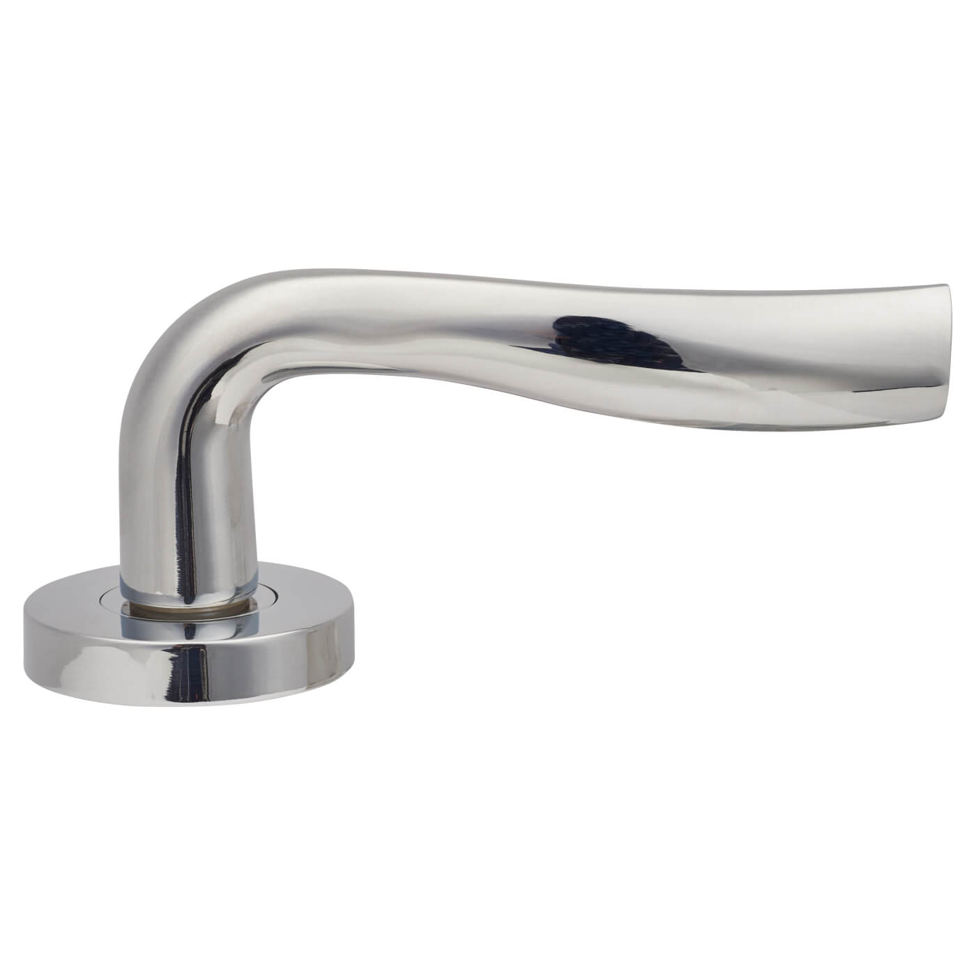 Polished Chrome Door Handles on Round Rose - Solar Range - view 4