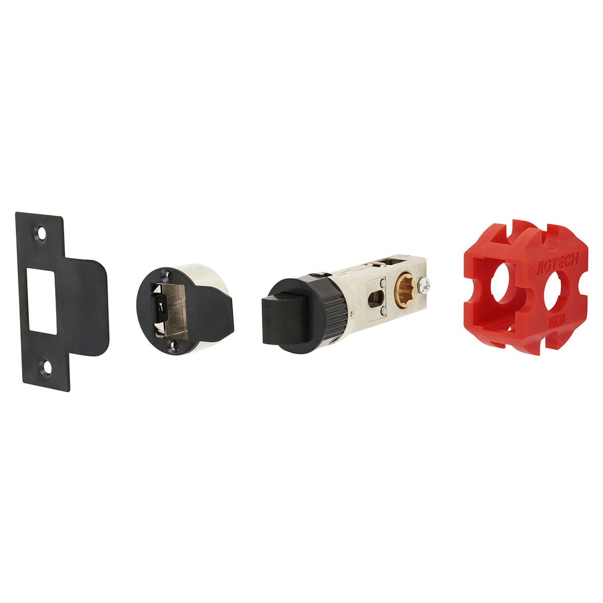 Matt Black Latch Door Handles on Rose Pack - Passage - Solar Range - view 3