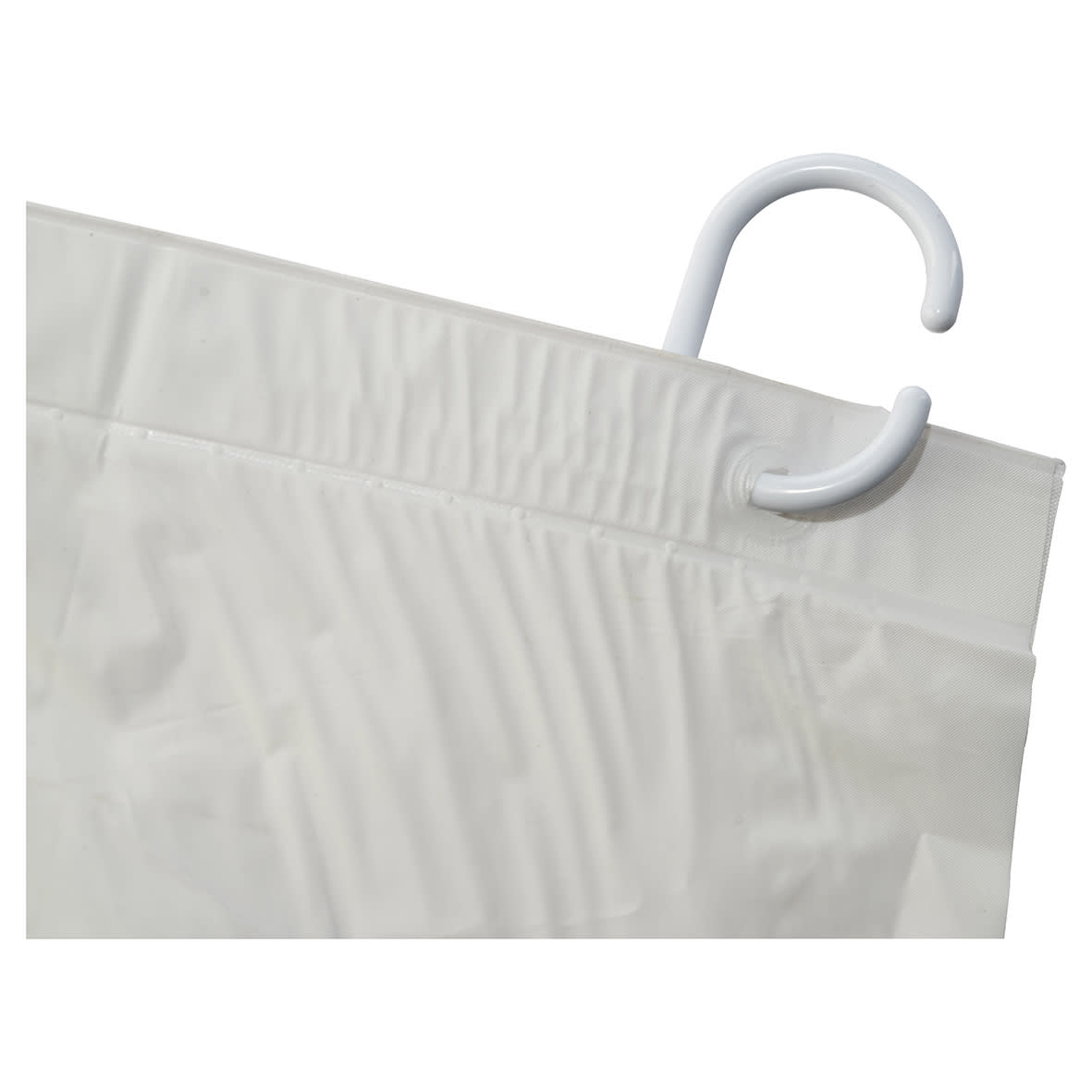 Plain Shower Curtain - 1800 x 1800mm - White PVC - view 3
