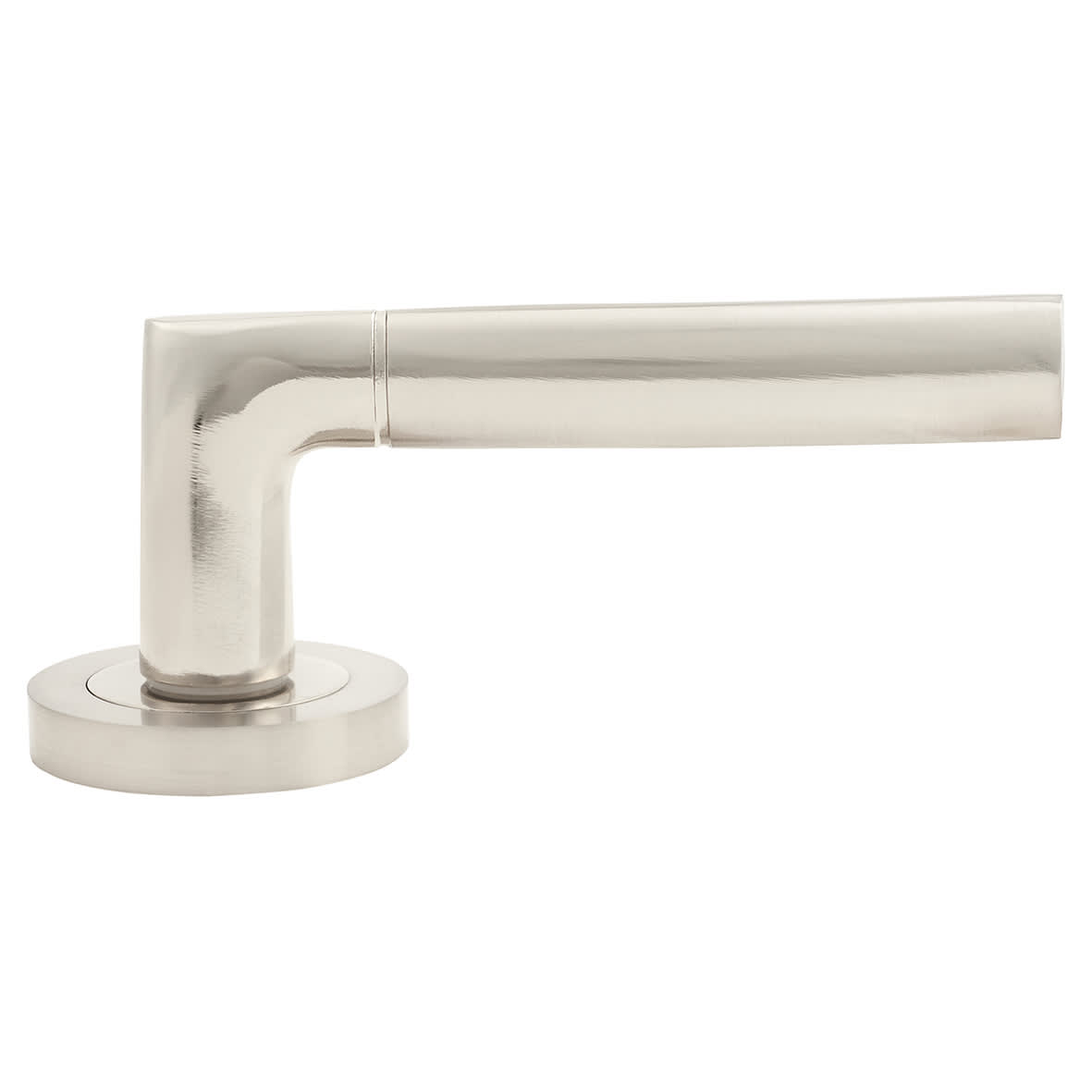 Polished/Satin Nickel Door Handles on Round Rose - Harper Range - view 3