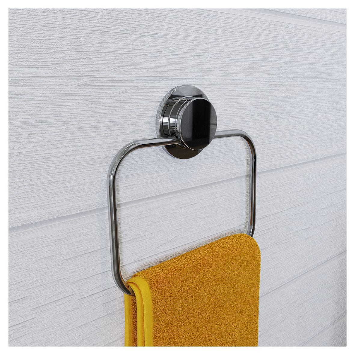 Stick 'N' Lock Towel Ring - 171 x 174 x 22mm - Polished Chrome - view 5
