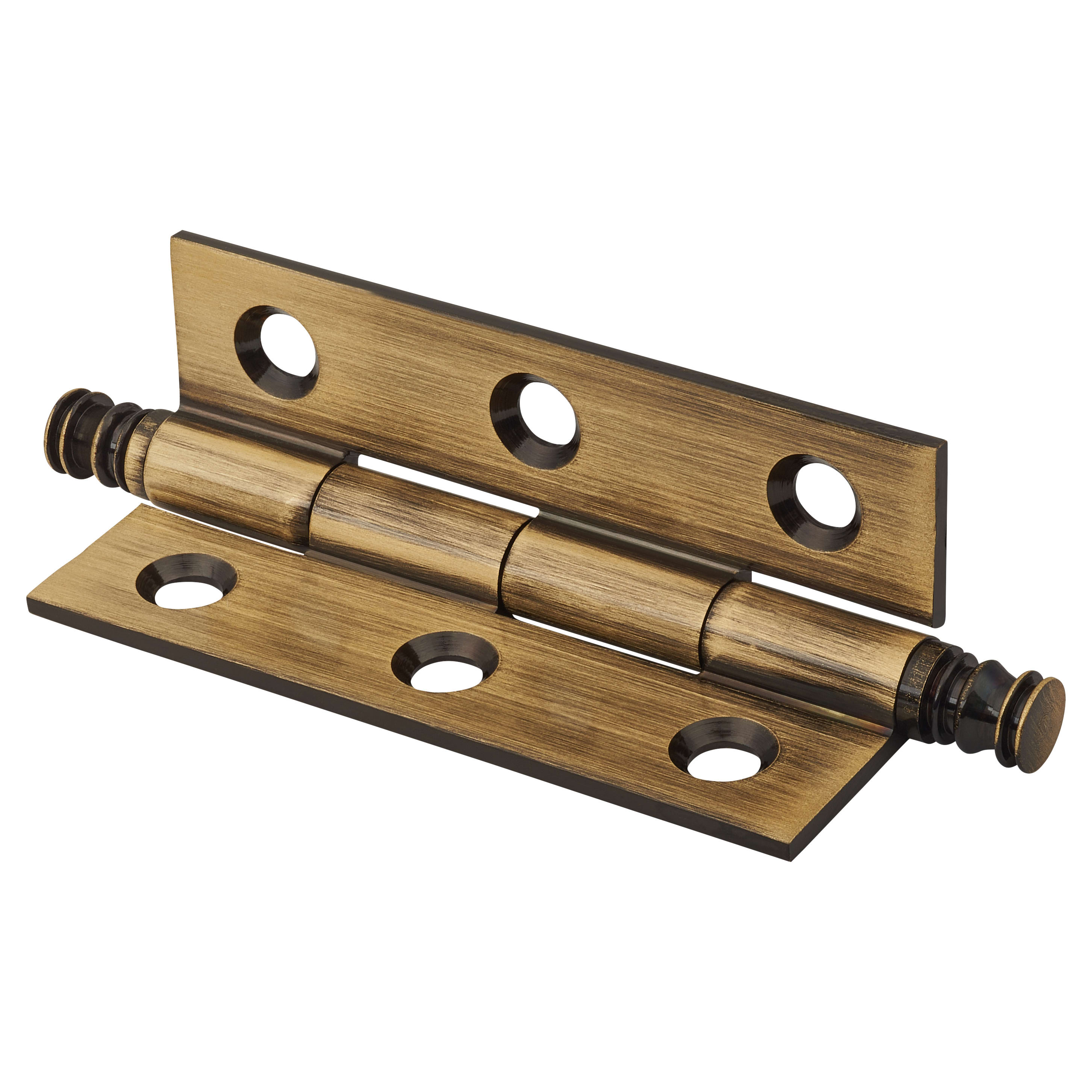 Solid Drawn Finial Butt Cabinet Hinge - 50 x 28 x 1.45mm - Antique Brass - Pair - view 3
