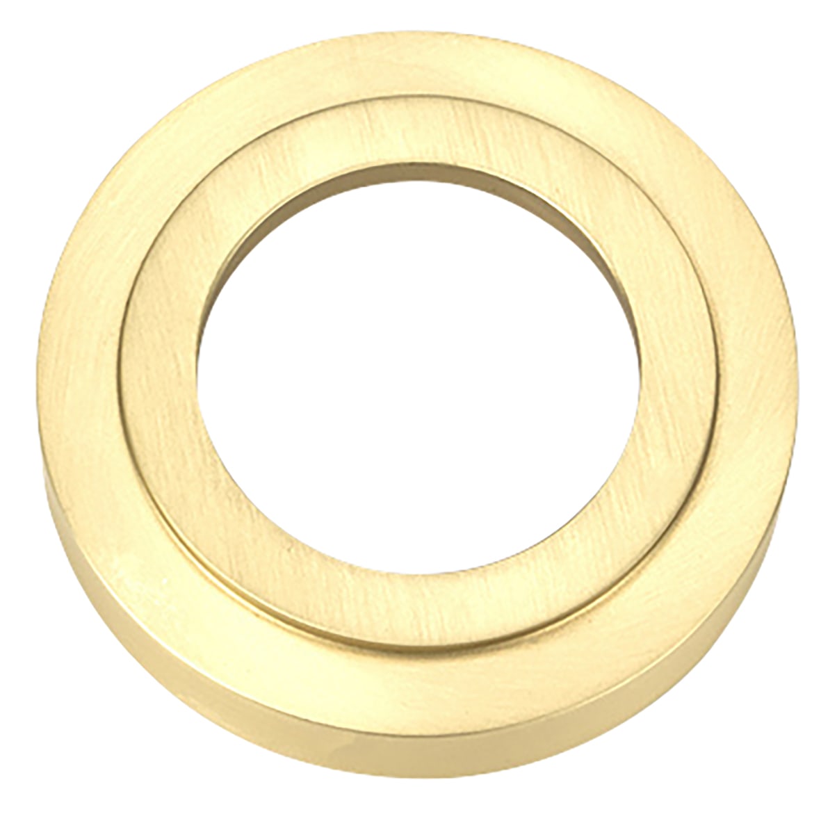 Satin Brass Door Handles on Round Art Deco Rose - Newbury Range - view 3