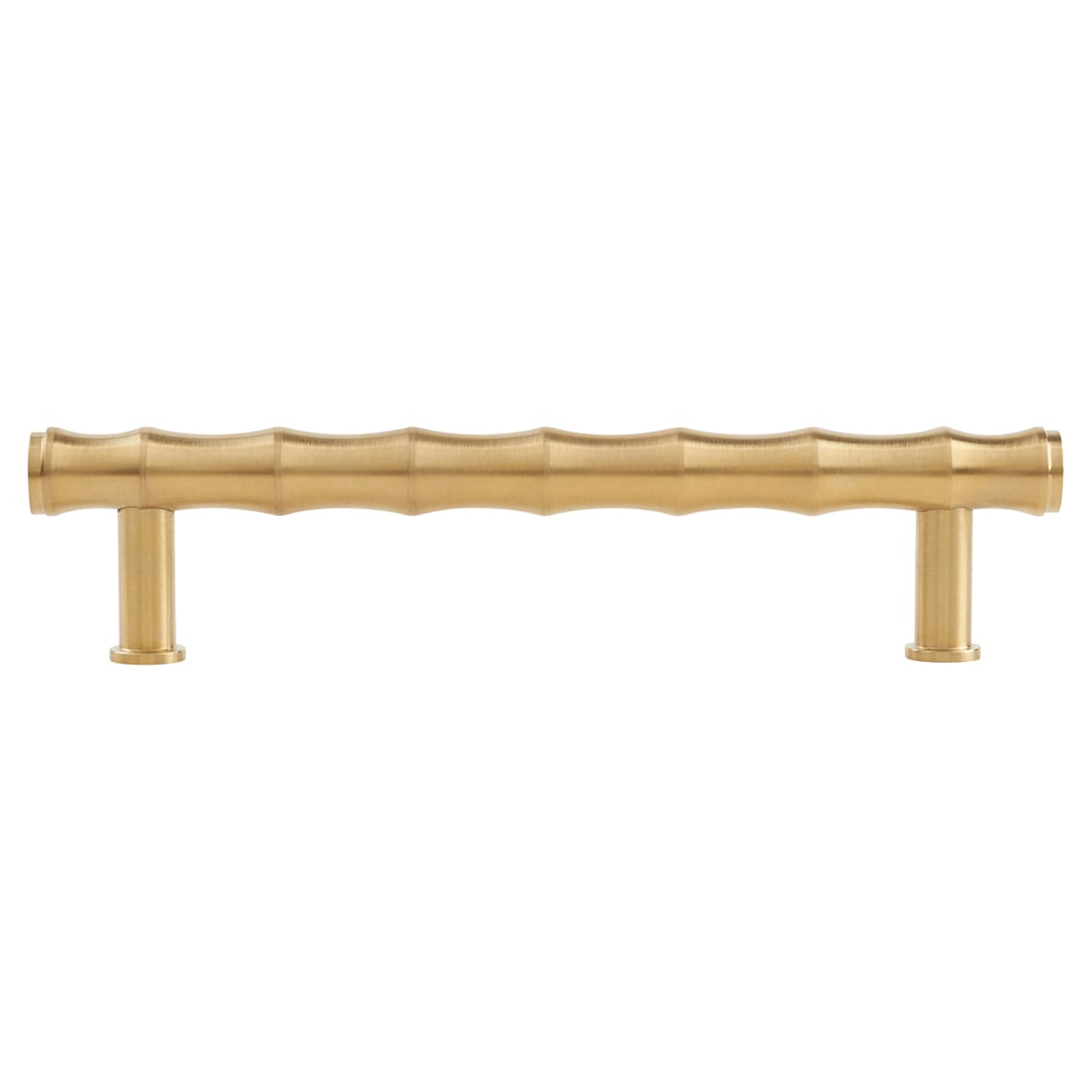 Crispin Bamboo 15mm T-Bar Cabinet Pull Handle - 128mm Centres - PVD Satin Brass - view 2