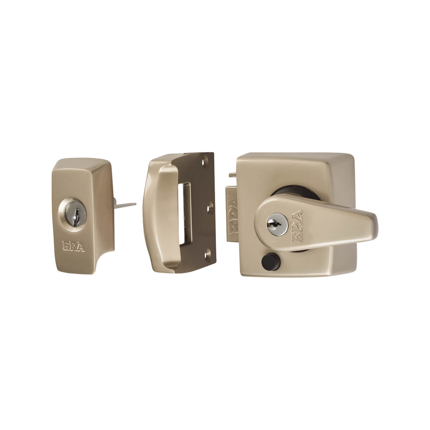 BS 3621:2007 Double Locking Nightlatch - 40mm Backset - Satin Nickel Case/Cylinder - view 2