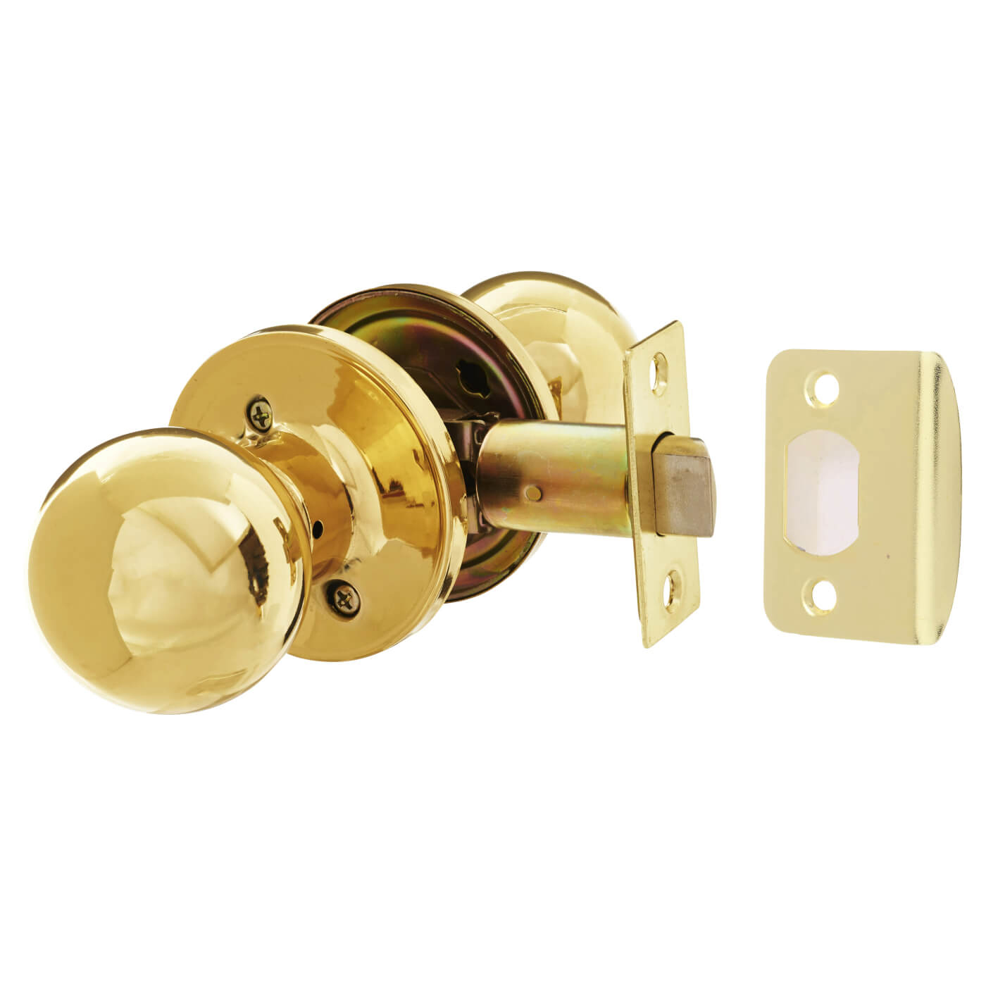 Polished Brass Bala Hotel Passage Mortice Door Knobset - 65mm Rose Diameter - view 3