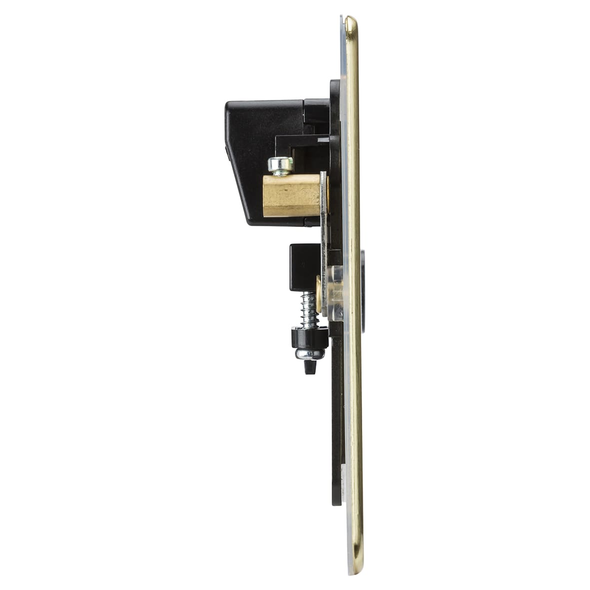 20A Flat Plate Flex Outlet Plate - Brushed Brass - view 2