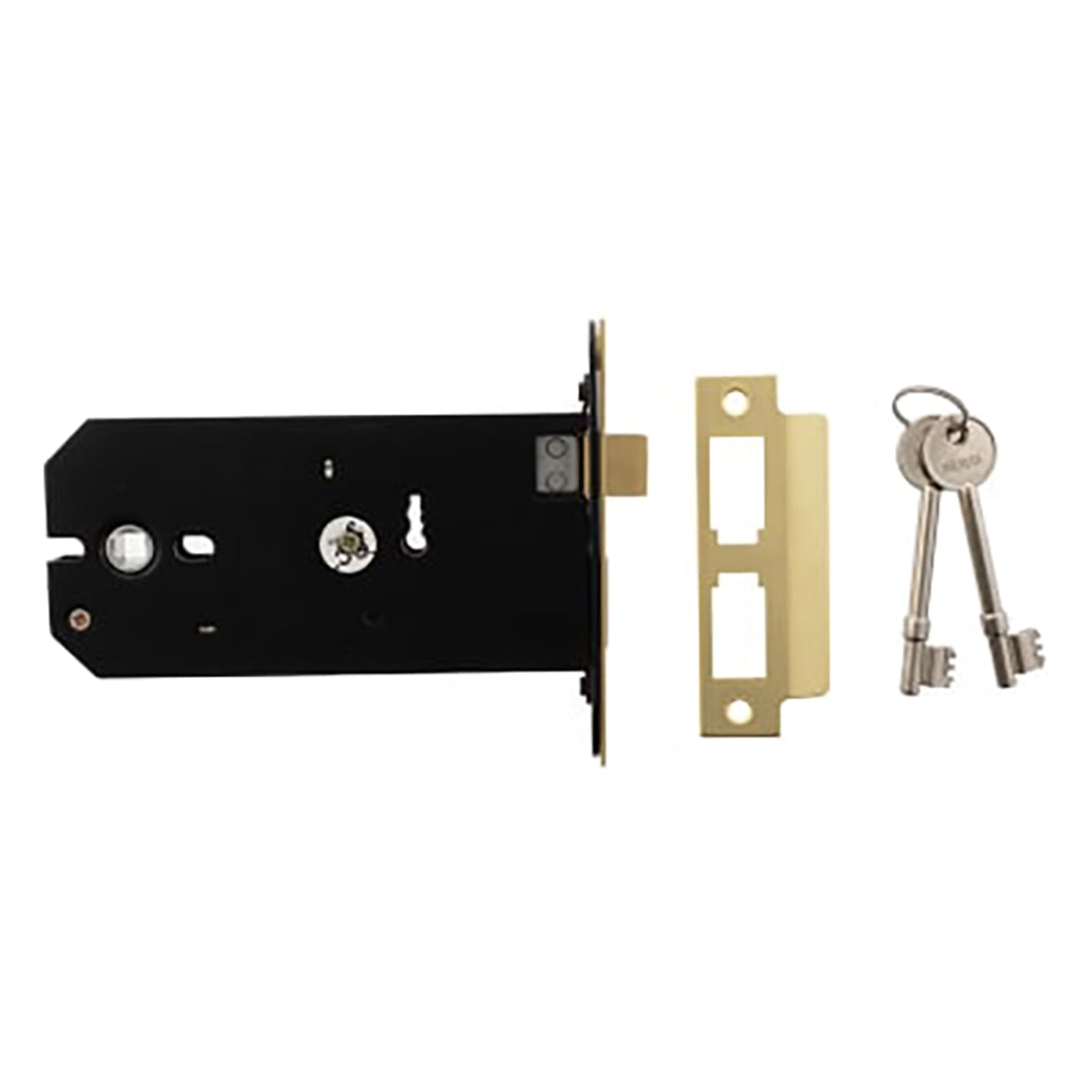 Horizontal Bolt Through 3 Lever Sashlock - 149mm Case - 127mm Backset - Antique Brass - view 2