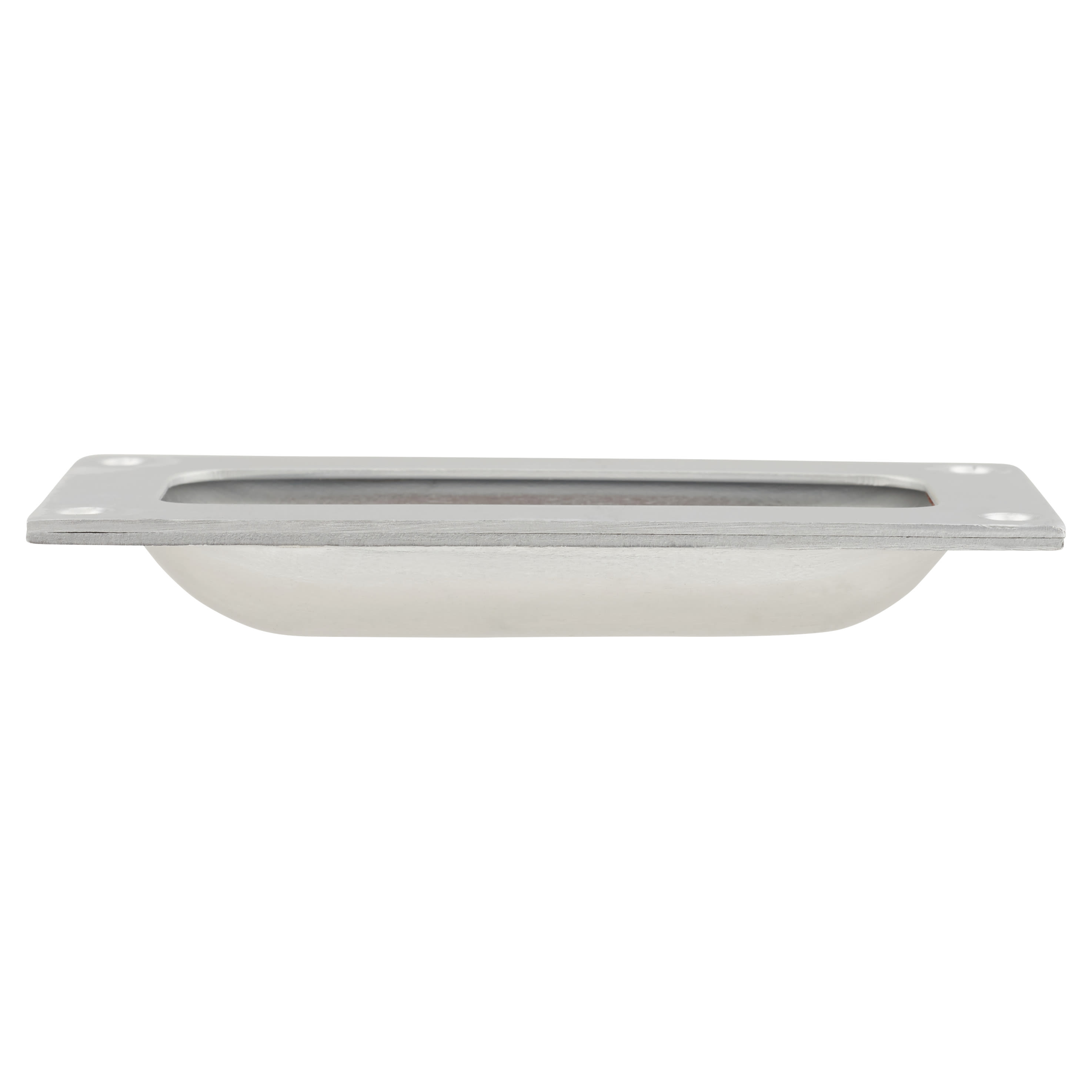 Rectangular Flush Cabinet Pull Handle - 90 x 43mm - Satin Aluminium - view 3