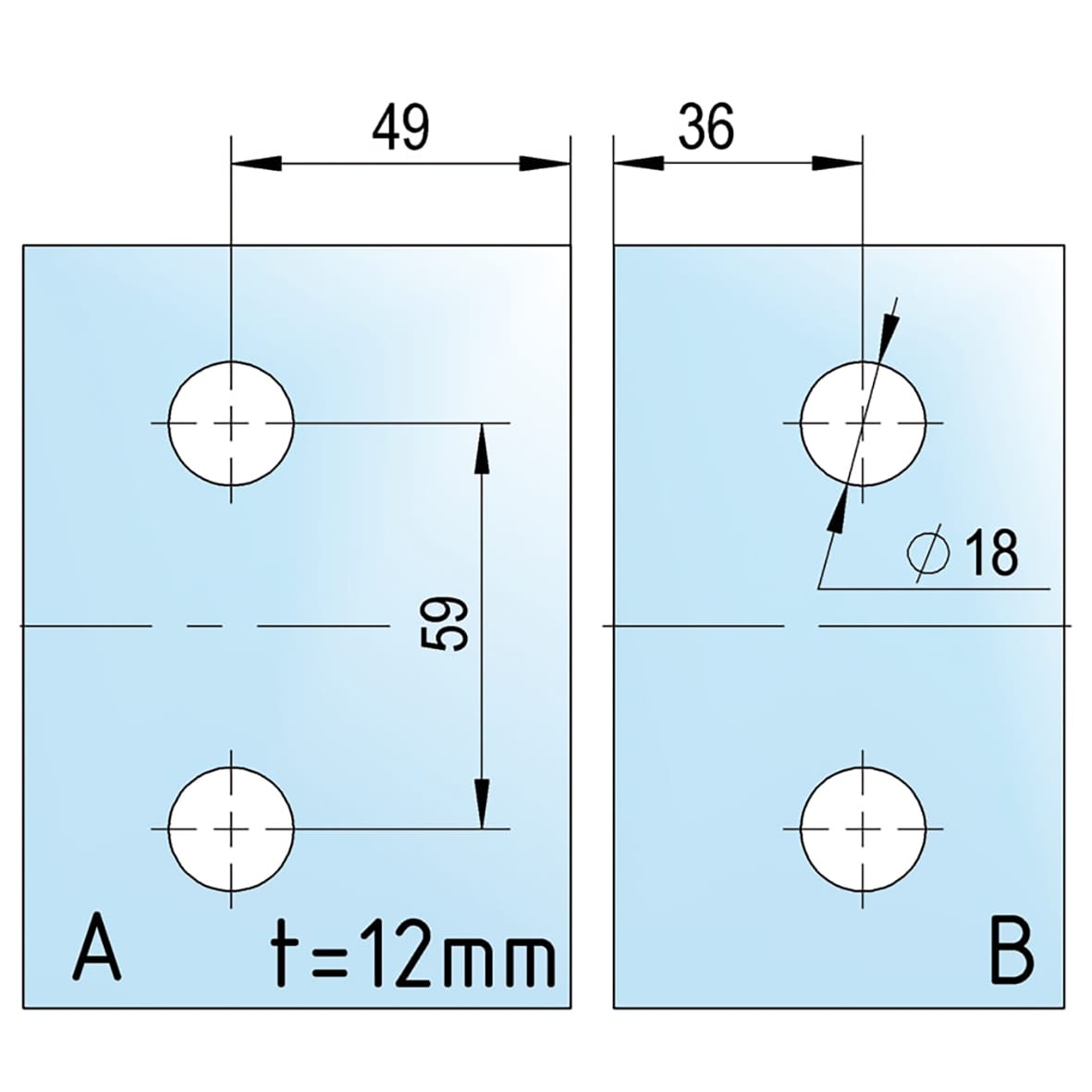 Bilbao Glass to Glass Clamp - 90° - 8-12mm Glass - Matt Black - view 7