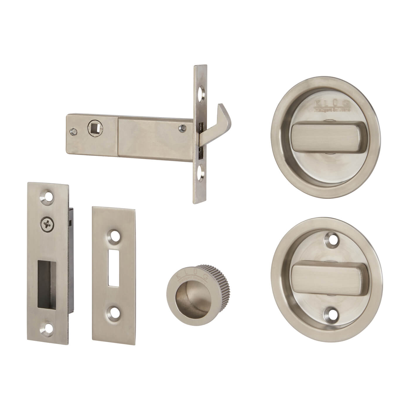Round Flush Handle Set with Latch - Stainless Steel Grade 304 - Satin Stainless Steel - view 2