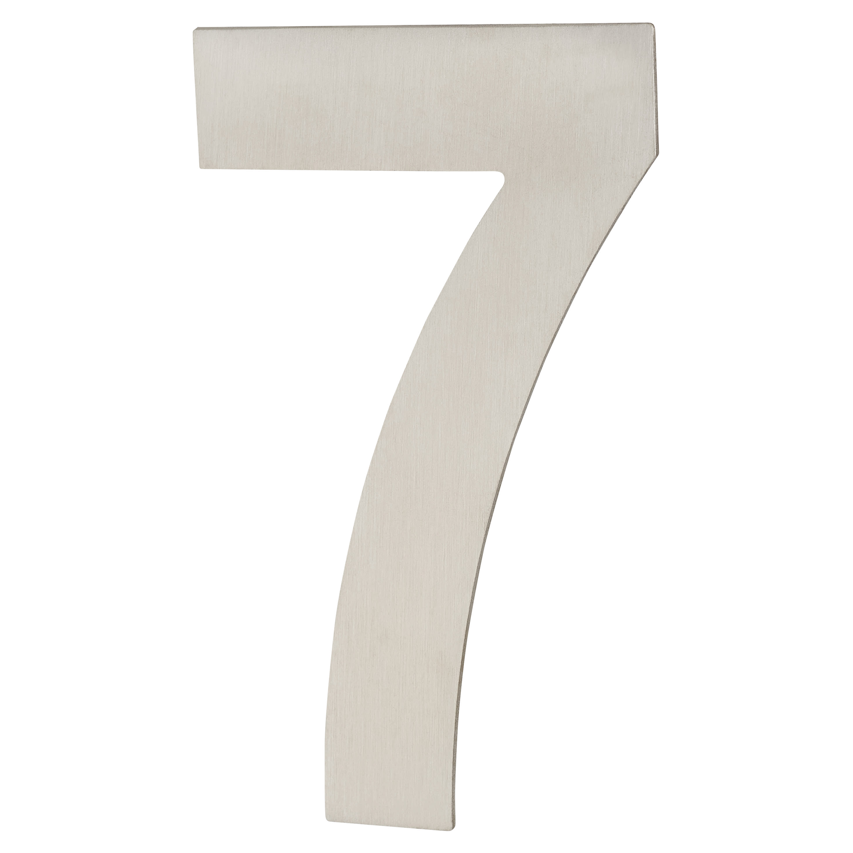 100mm Concealed Screw Fix Door Numeral - 7 - Satin Stainless Steel - view 2