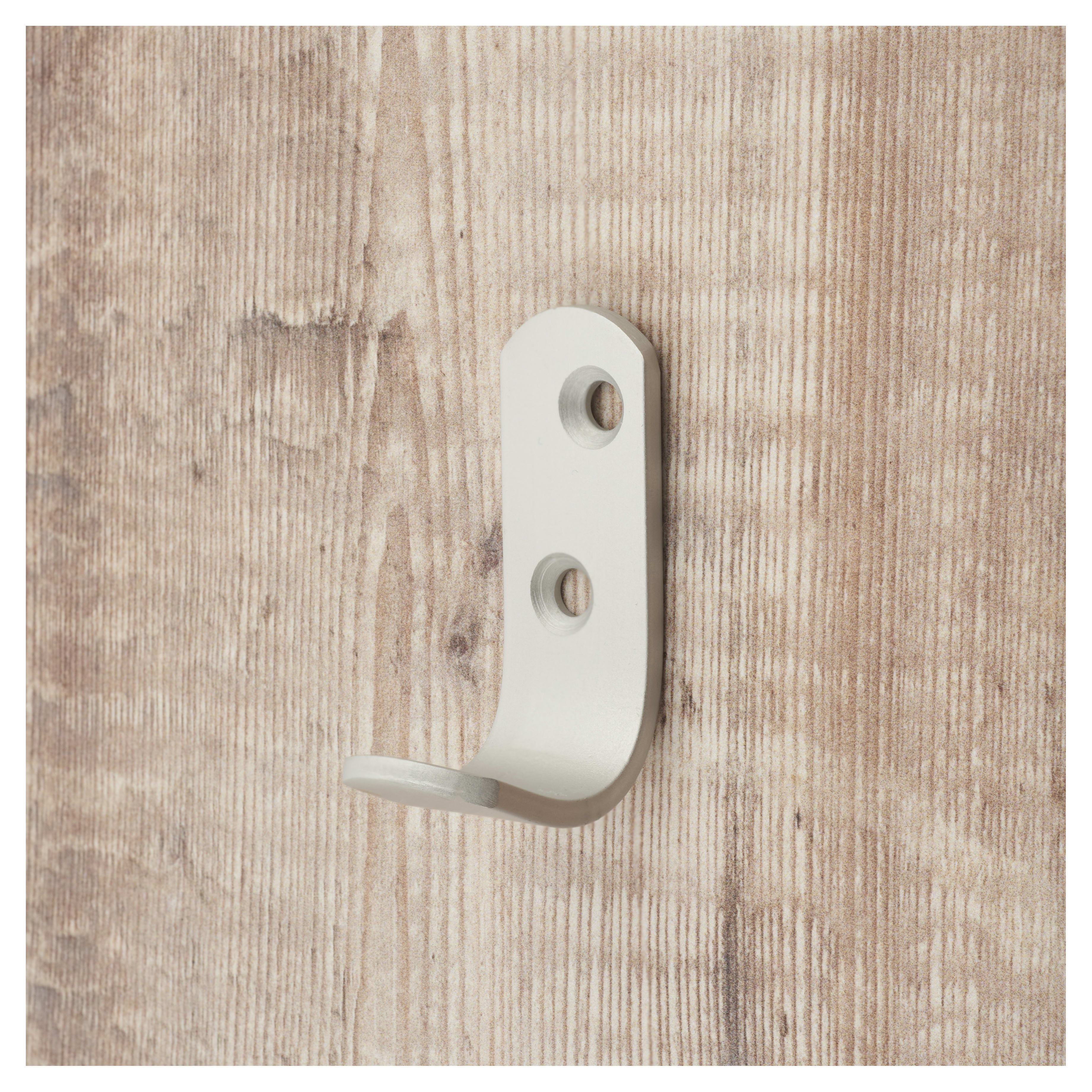 Single Coat Hook - 47 x 20mm - Aluminium - Pack of 10 - view 5