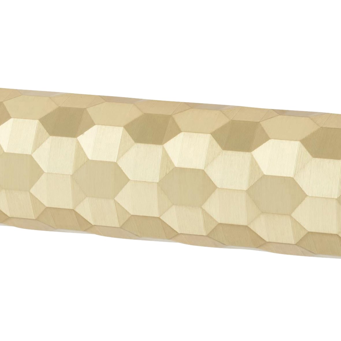 Satin Brass Honeycomb Door Handles on Round Rose - Cara Range - view 4