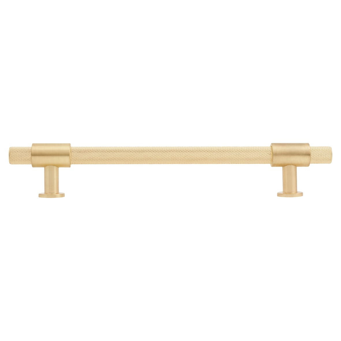 Falmouth 12mm Knurled T-Bar Cabinet Pull Handle - 160mm Centres - Satin Brass - view 2
