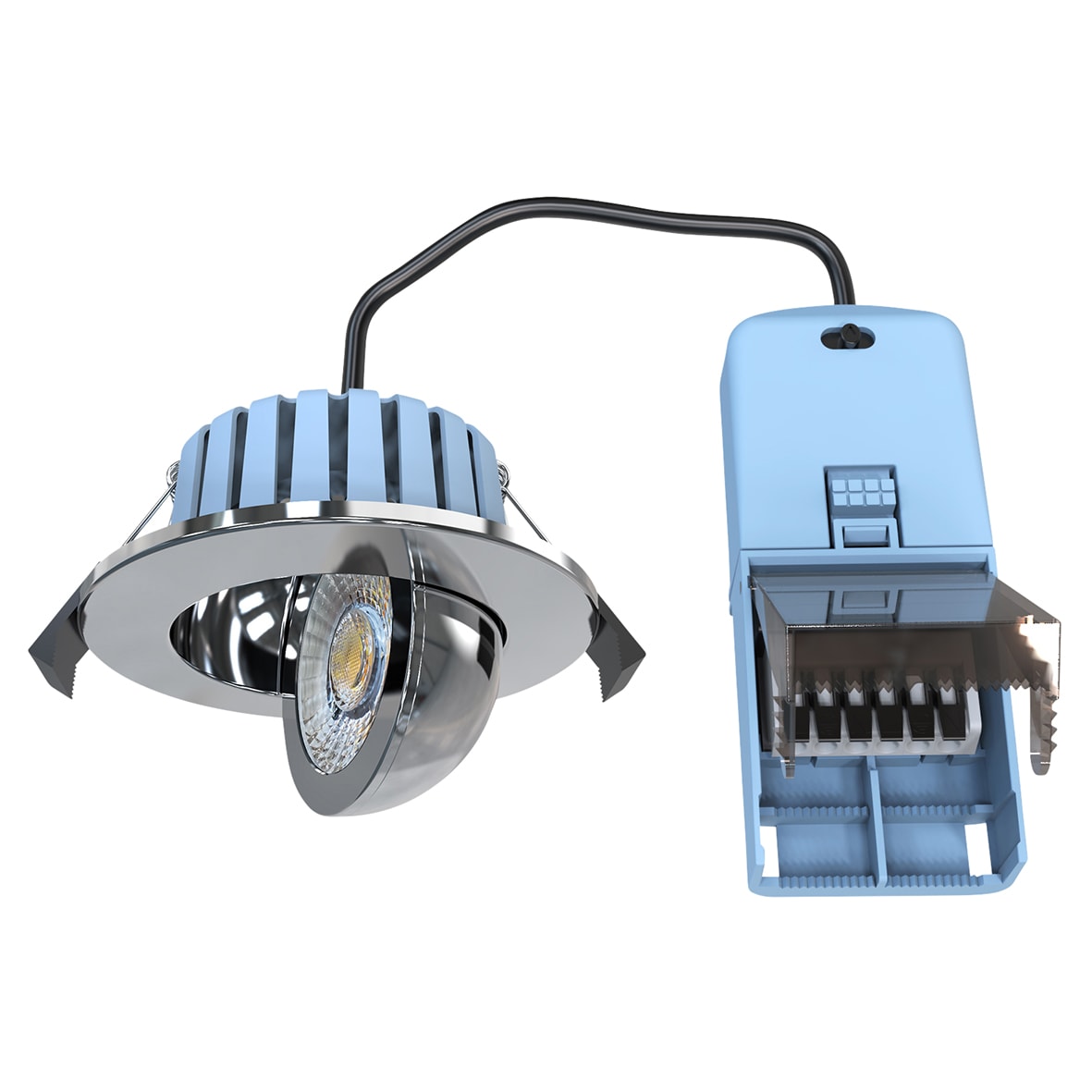 Forum Spa Eden 7W IP65 Fire Rated LED Dimmable Adjustable Downlight - 3/4/6000K CCT - Chrome - view 3