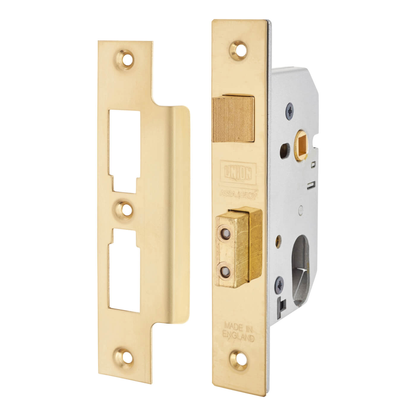 Bolt Through Oval 2241 Sashlock - 65mm Case - 44.5mm Backset - Polished Brass - view 2