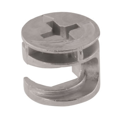 Rimless Cam Connector - 12mm Min Panel Thickness - Zinc Plated - Pack of 50 - view 2
