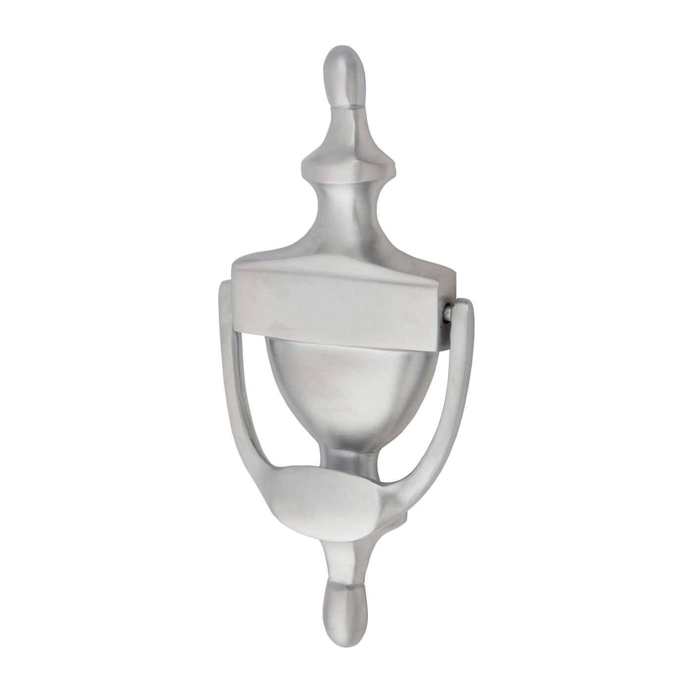 Urn Door Knocker - Satin Chrome - 198 x 75mm - view 2
