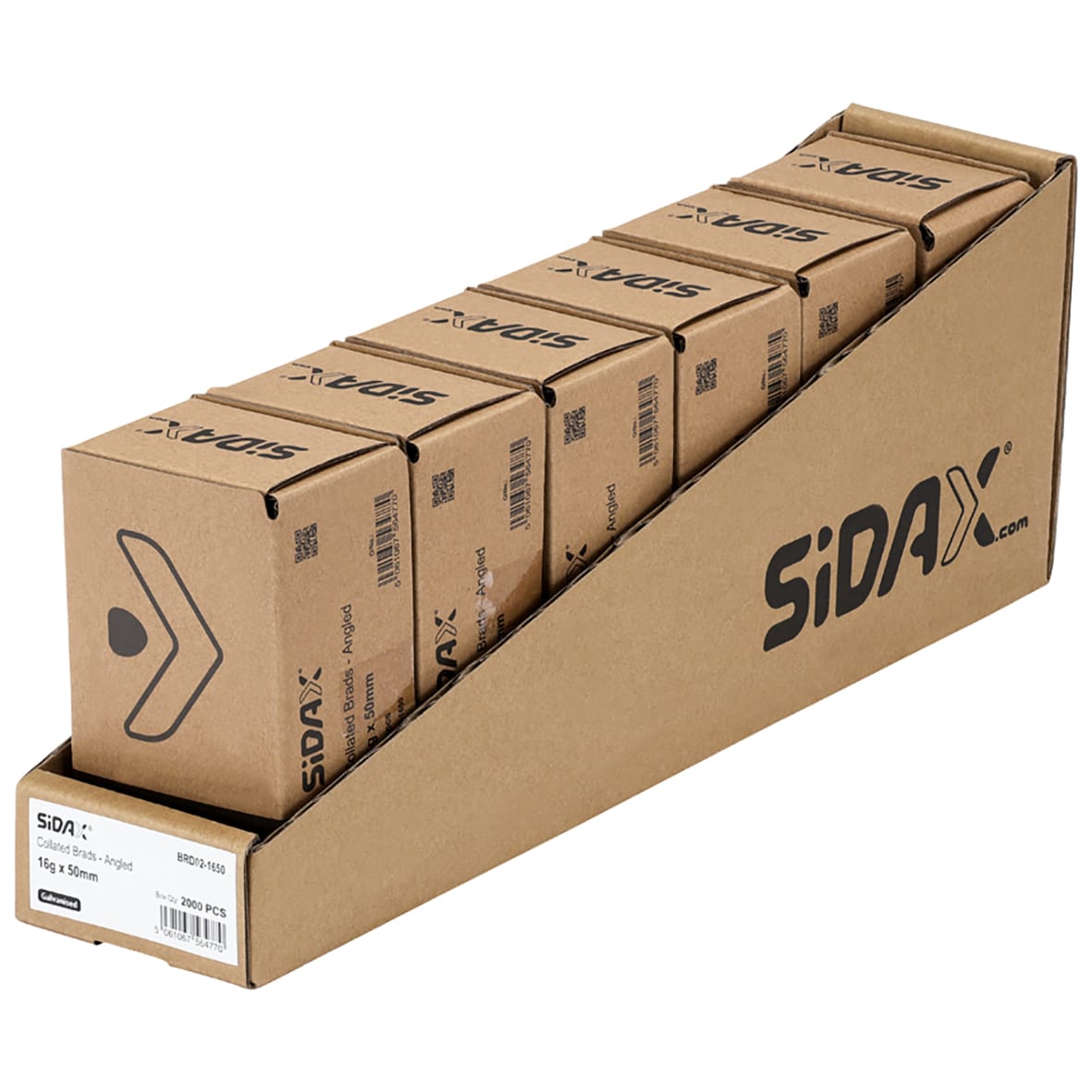 Second Fix Brad Nail - 20° Angled - 16 Gauge x 50mm - Galvanised - Pack of 2000 - view 3