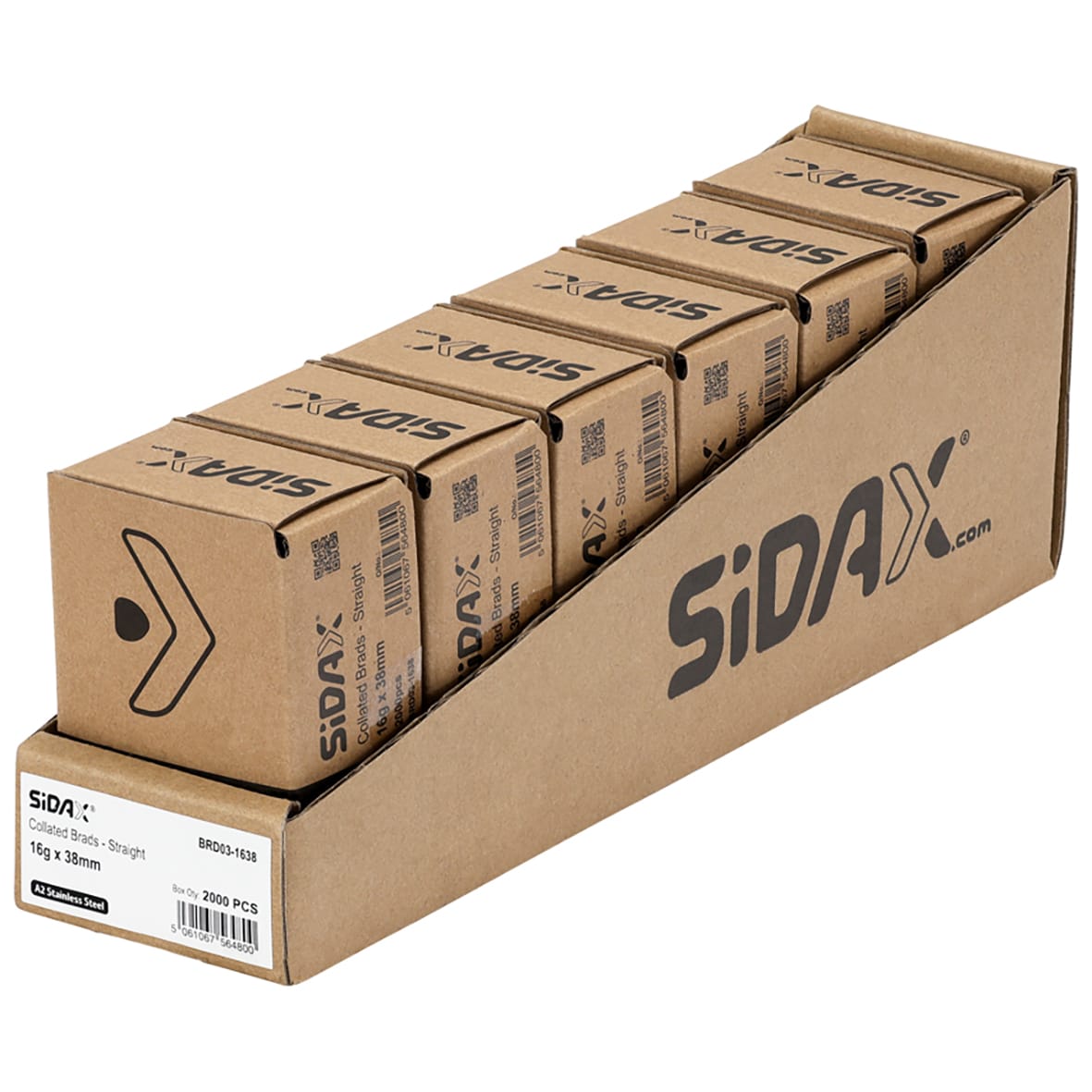 Second Fix Brad Nail - Straight - 16 Gauge x 38mm - A2 Stainless Steel - Pack of 2000 - view 3