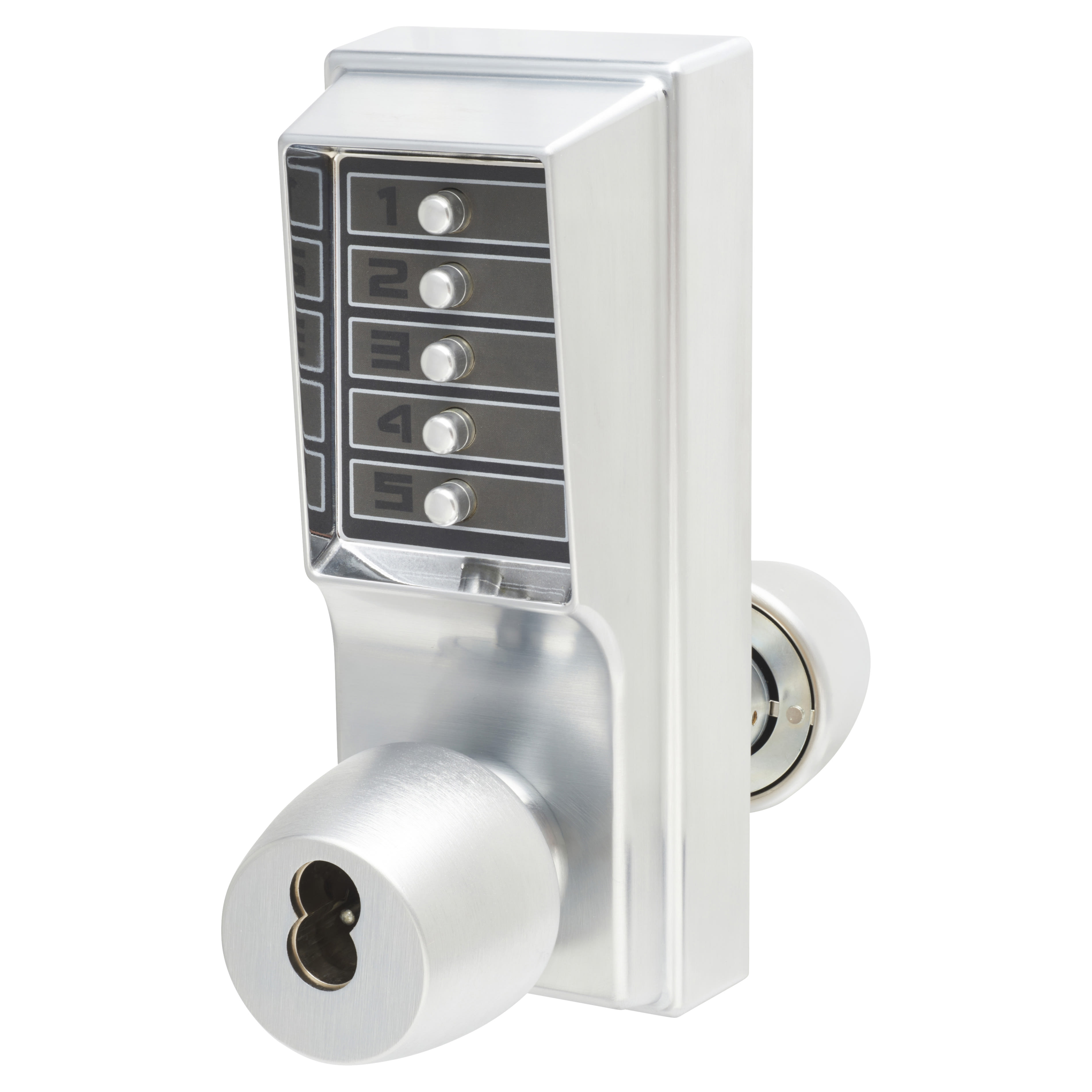 Unican 1000-2 1021 Heavy Duty Push Button Code Lock & Latch - Holdback Option - Sat Chrome - view 4