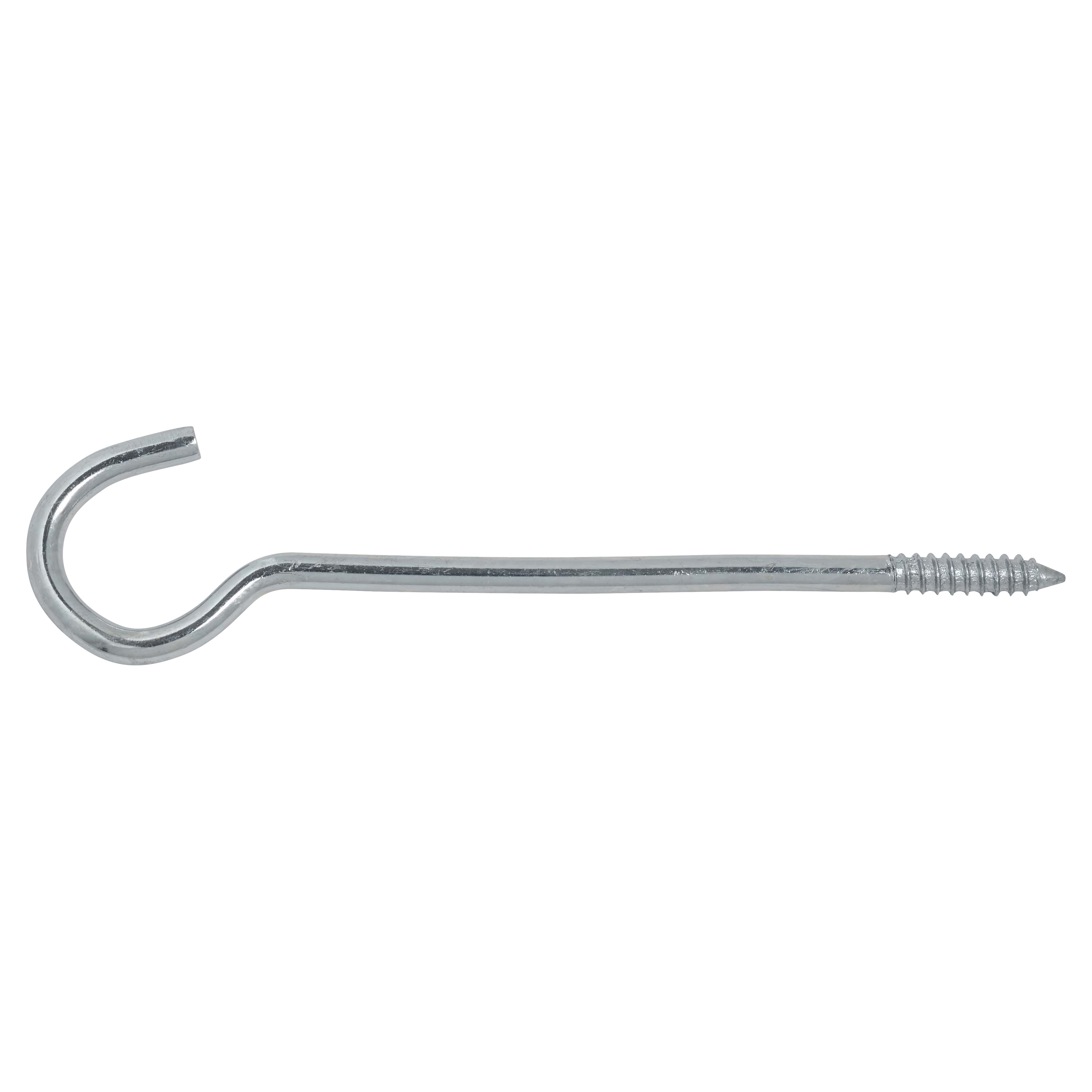 Ceiling Hooks to Screw - 125mm Length - Zinc Plated - Pack of 10 - view 2
