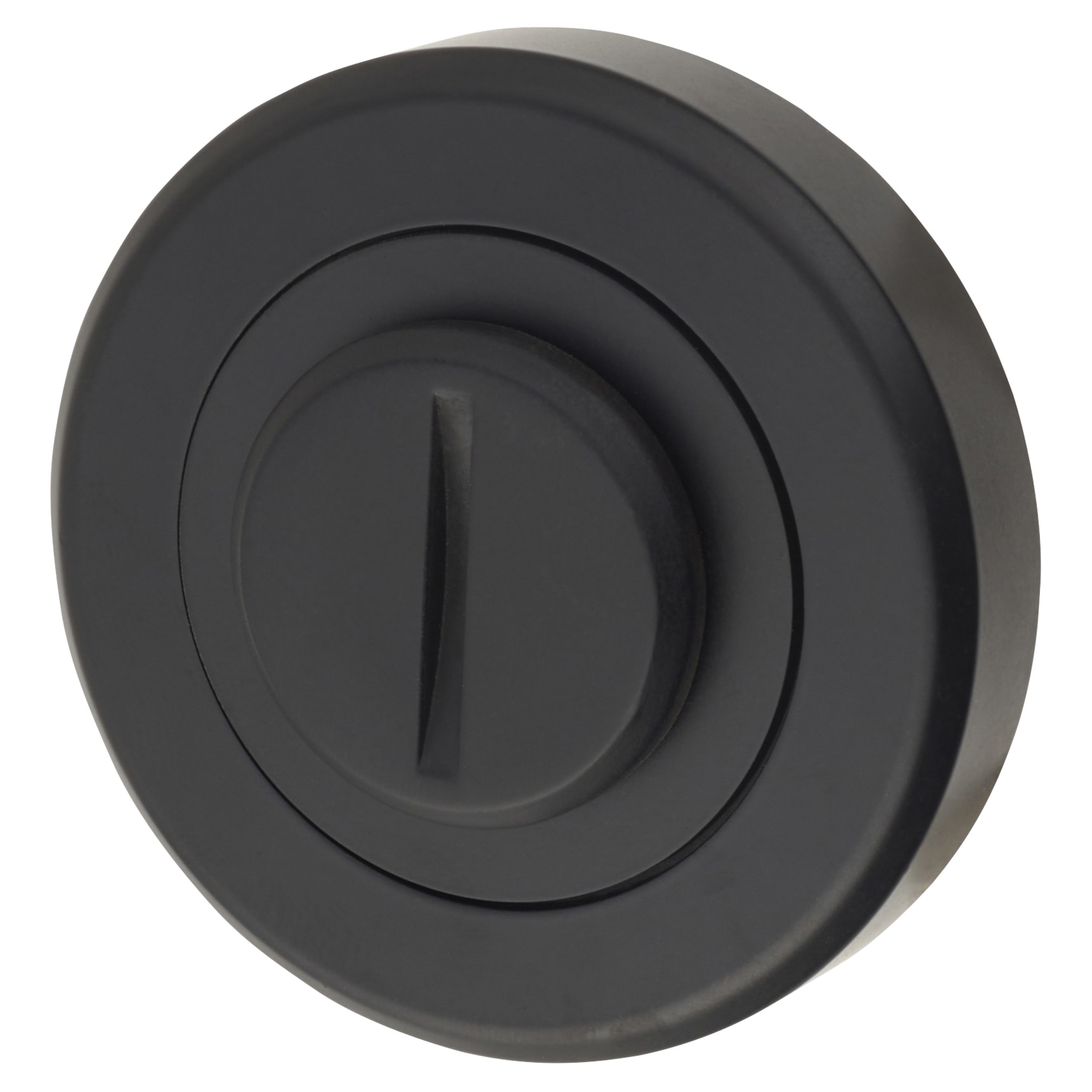 Brass Bathroom Turn & Release - 50mm Diameter - Oval - Matt Black - view 2