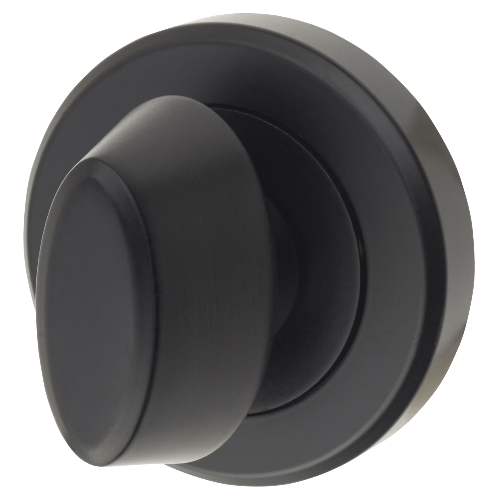 Brass Bathroom Turn & Release - 50mm Diameter - Oval - Matt Black - view 3
