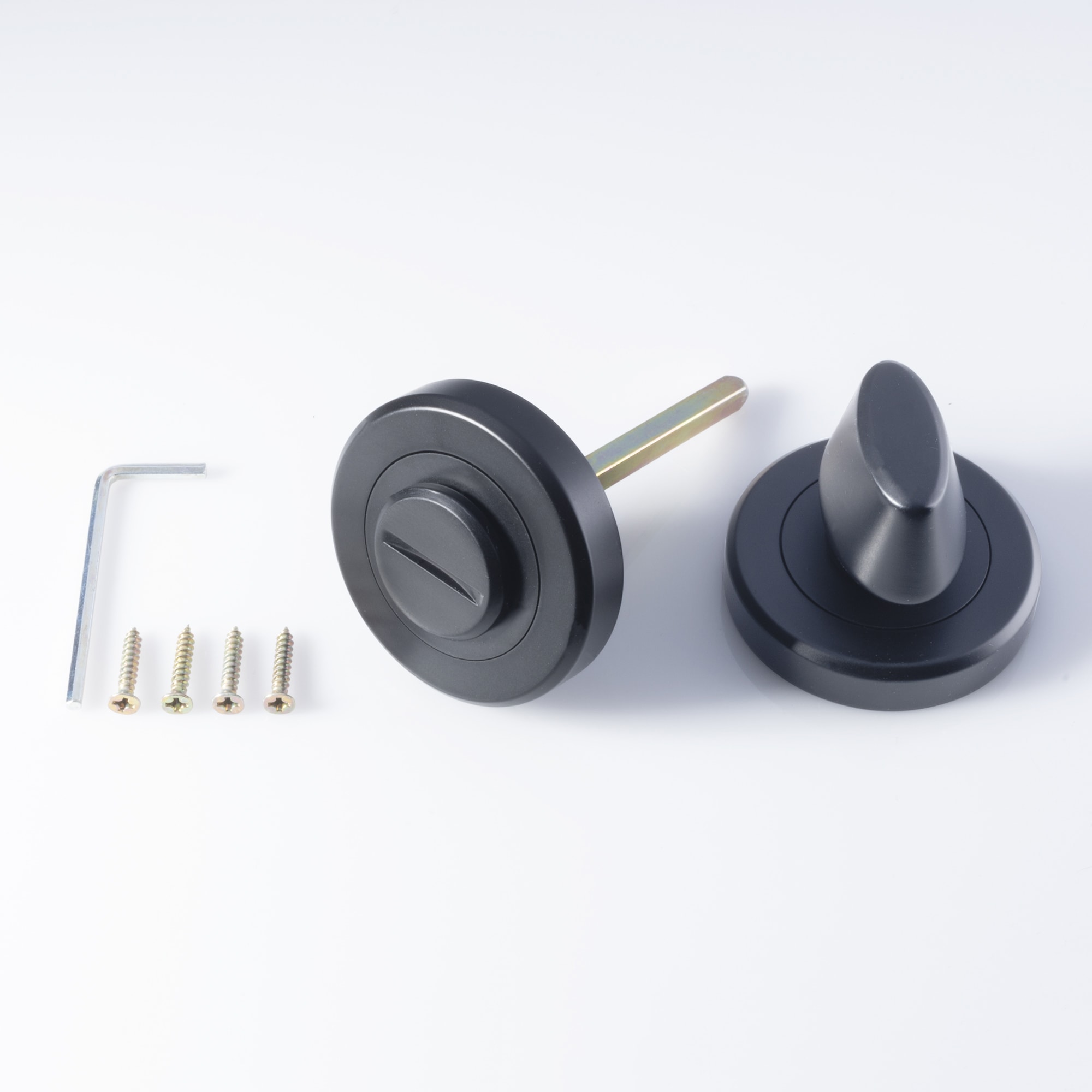 Brass Bathroom Turn & Release - 50mm Diameter - Oval - Matt Black - view 4