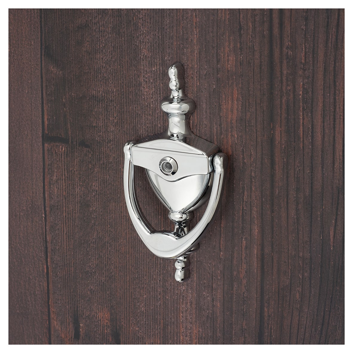 AR727K Traditional Urn Door Knocker With Viewer - Polished Chrome - 151 x 76mm - view 6