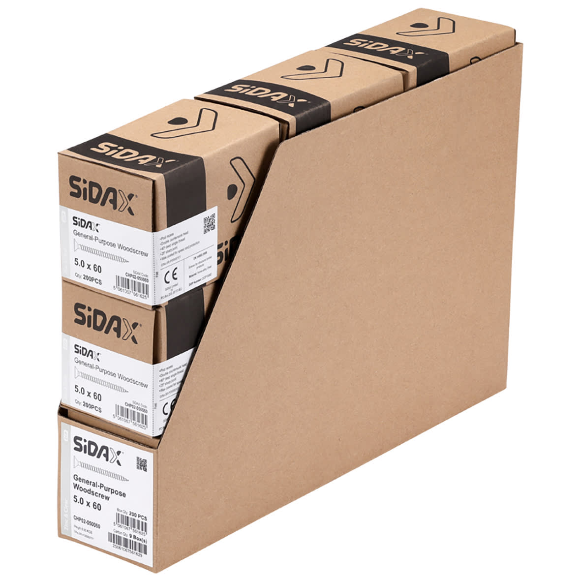General Purpose Pozi Countersunk Chipboard Wood Screws - 5.0 x 60mm - Zinc Plated - Pk of 200 - view 3